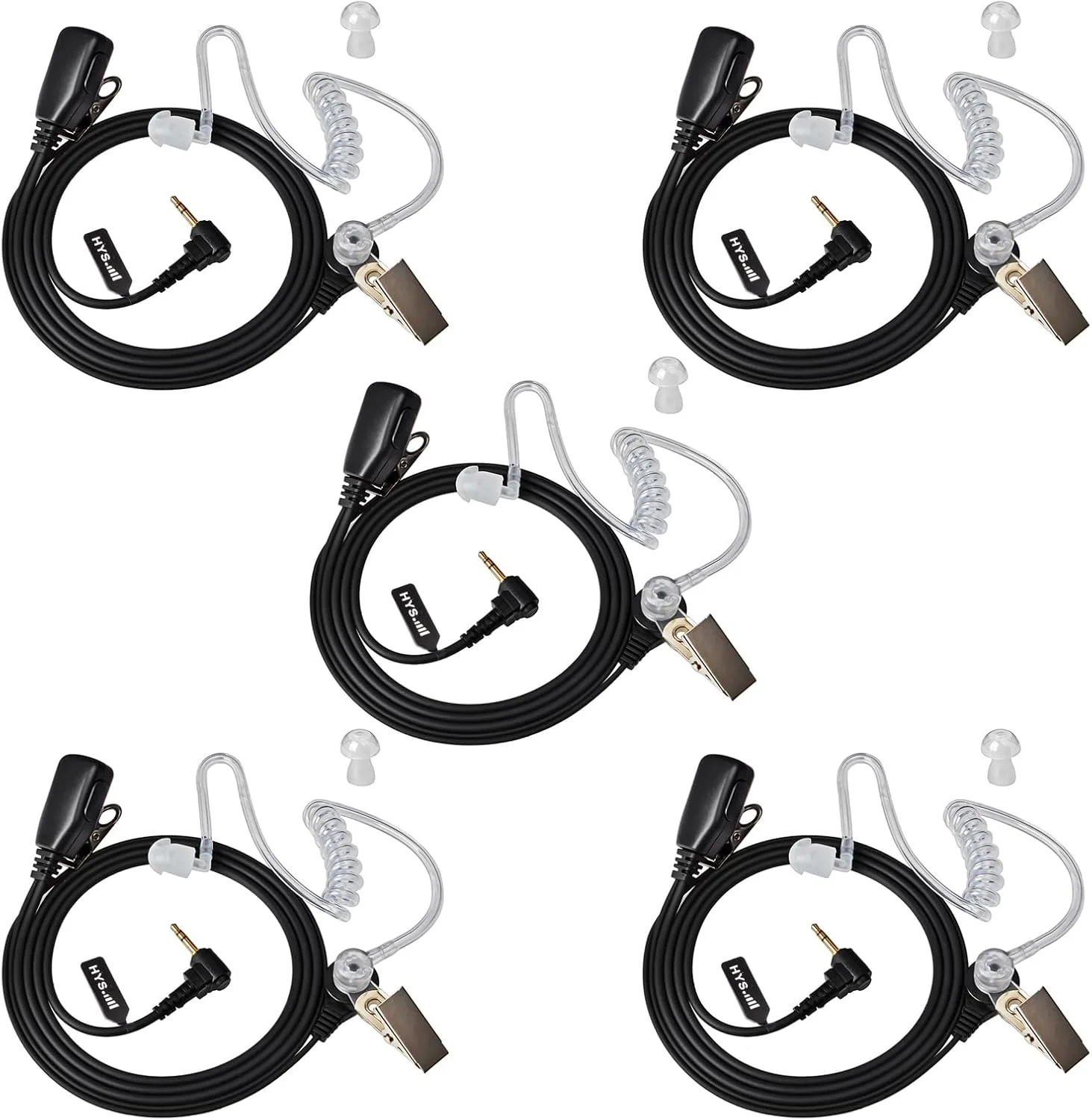 هندزفری واکی تاکی HYS سازگار با موتورولا TLKR-T60 T61 T62 T80 T81 T82 T-92 H2O T80 Extreme، هدست ایمنی 2.5 میلی متری 1 پین با میکروفون (بسته 5 عددی)