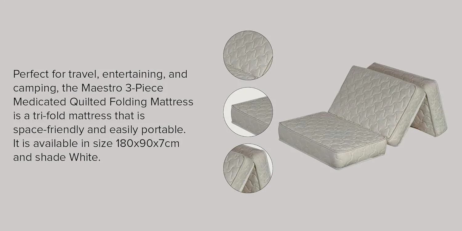 تشک فوم تاشو کارپنتون، سه تکه تاشو، یک نفره سایز استاندارد انگلستان 180x90x11 سانتی متر، ضخامت 11 سانتی متر، دارای روکش پارچه ای و دستگیره حمل، سفید تشک فوم تاشو کارپنتون، سه تکه تاشو، یک نفره سایز استاندارد انگلستان 180x90x11 سانتی متر، ضخامت 11 سانتی متر، دارای روکش پارچه ای و دستگیره حمل، سفید