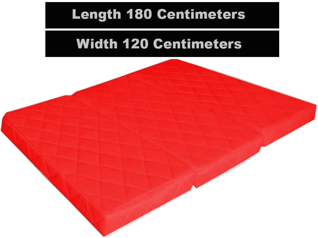 تشک فوم تاشو کارپنتون، سه تکه تاشو، یک نفره سایز انگلستان 180x120x7 سانتی متر با ضخامت 7 سانتی متر، دارای روکش پارچه ای و دسته برای حمل آسان، قرمز تشک فوم تاشو کارپنتون، سه تکه تاشو، یک نفره سایز انگلستان 180x120x7 سانتی متر با ضخامت 7 سانتی متر، دارای روکش پارچه ای و دسته برای حمل آسان، قرمز