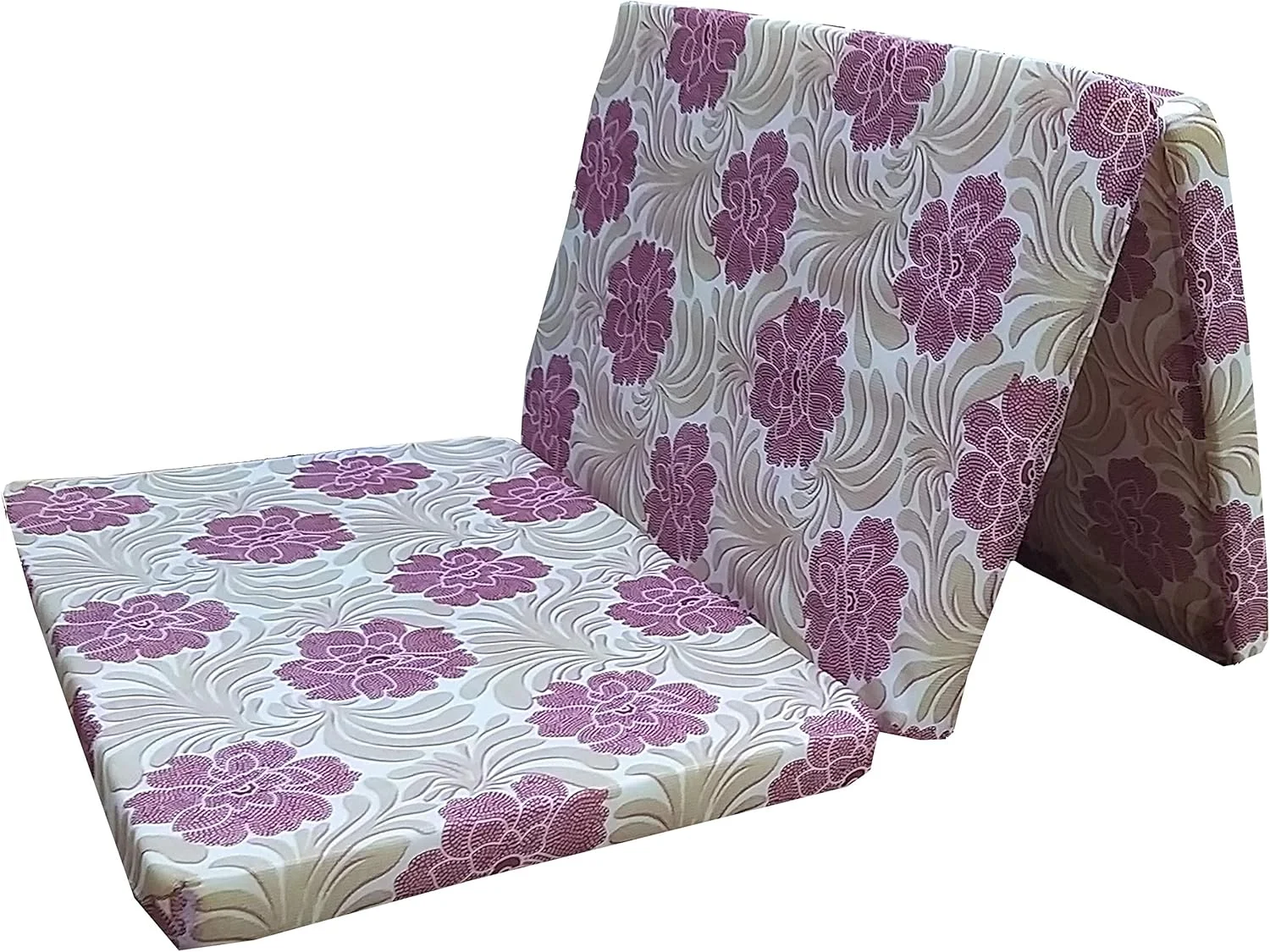 تشک فوم تاشو سه تکه Karpentone مناسب کمپینگ، مسافرت و مهمان به همراه روکش - تشک یک نفره قابل حمل دستی برای نوزاد و بزرگسال، سایز 180x90 سانتی متر (چند رنگ)