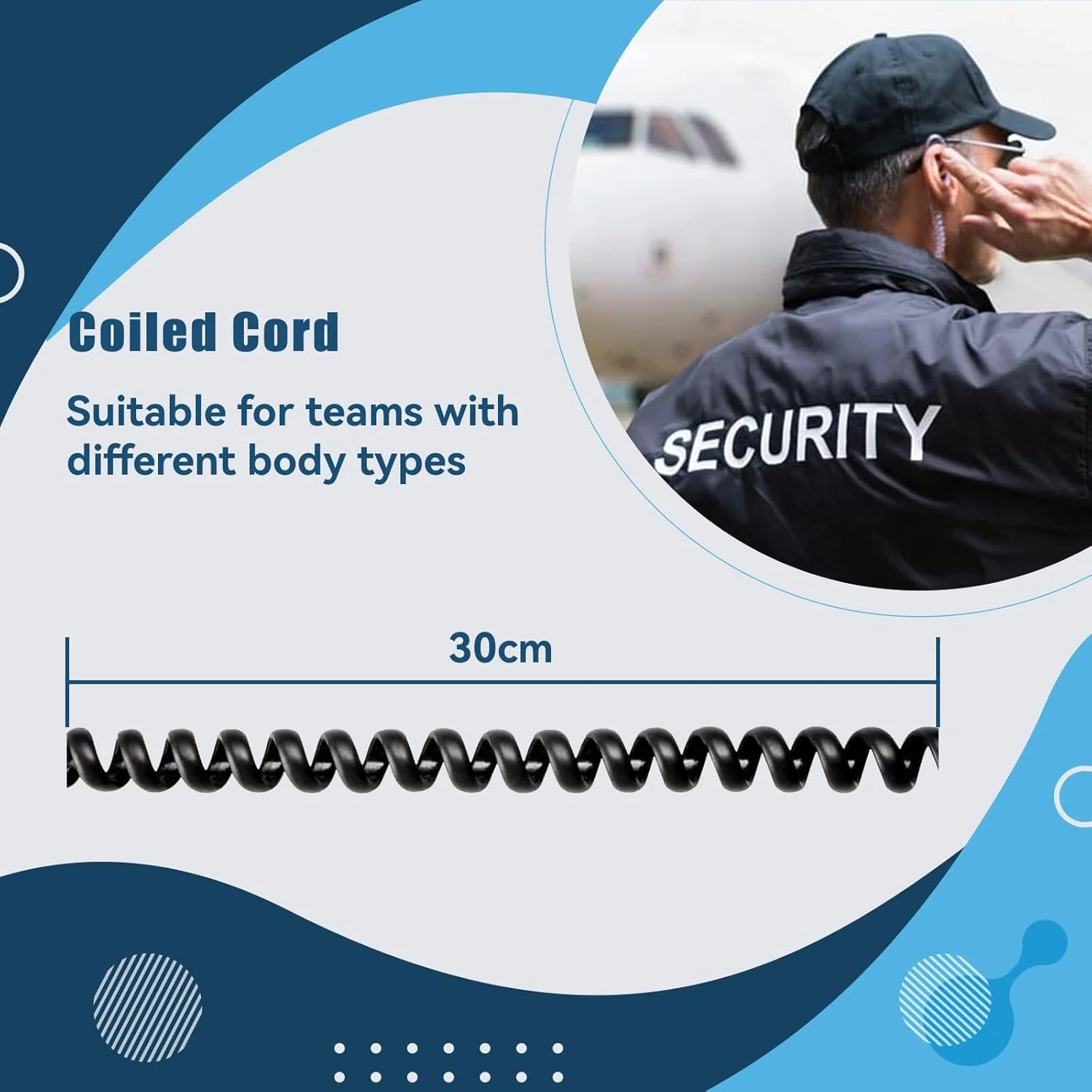 گوشی واکی تاکی Retevis با میکروفون، سازگار با Retevis RT22 RT21 H-777 RT68 RB29 RT27 pxton Arcshell، هدست رادیویی دو طرفه با لوله صوتی امنیتی و طراحی سیم پیچ (بسته 10 عددی)