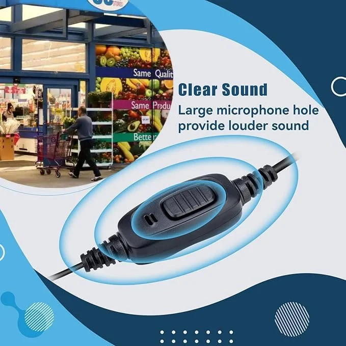 گوشی واکی تاکی Retevis با میکروفون، سازگار با Retevis RT22 RT21 H-777 RT68 RB29 RT27 pxton Arcshell، هدست رادیویی دو طرفه با لوله صوتی امنیتی و طراحی سیم پیچ (بسته 10 عددی)