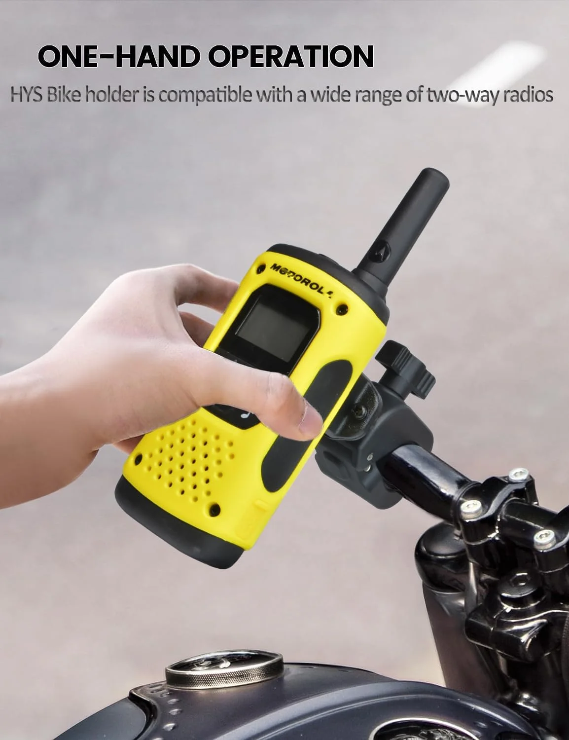 پایه رادیویی HYS برای دوچرخه/موتورسیکلت/خودرو/کامیون واکی تاکی سازگار با Baofeng UV5R Kenwood Midland Quansheng Motorola Tlkr