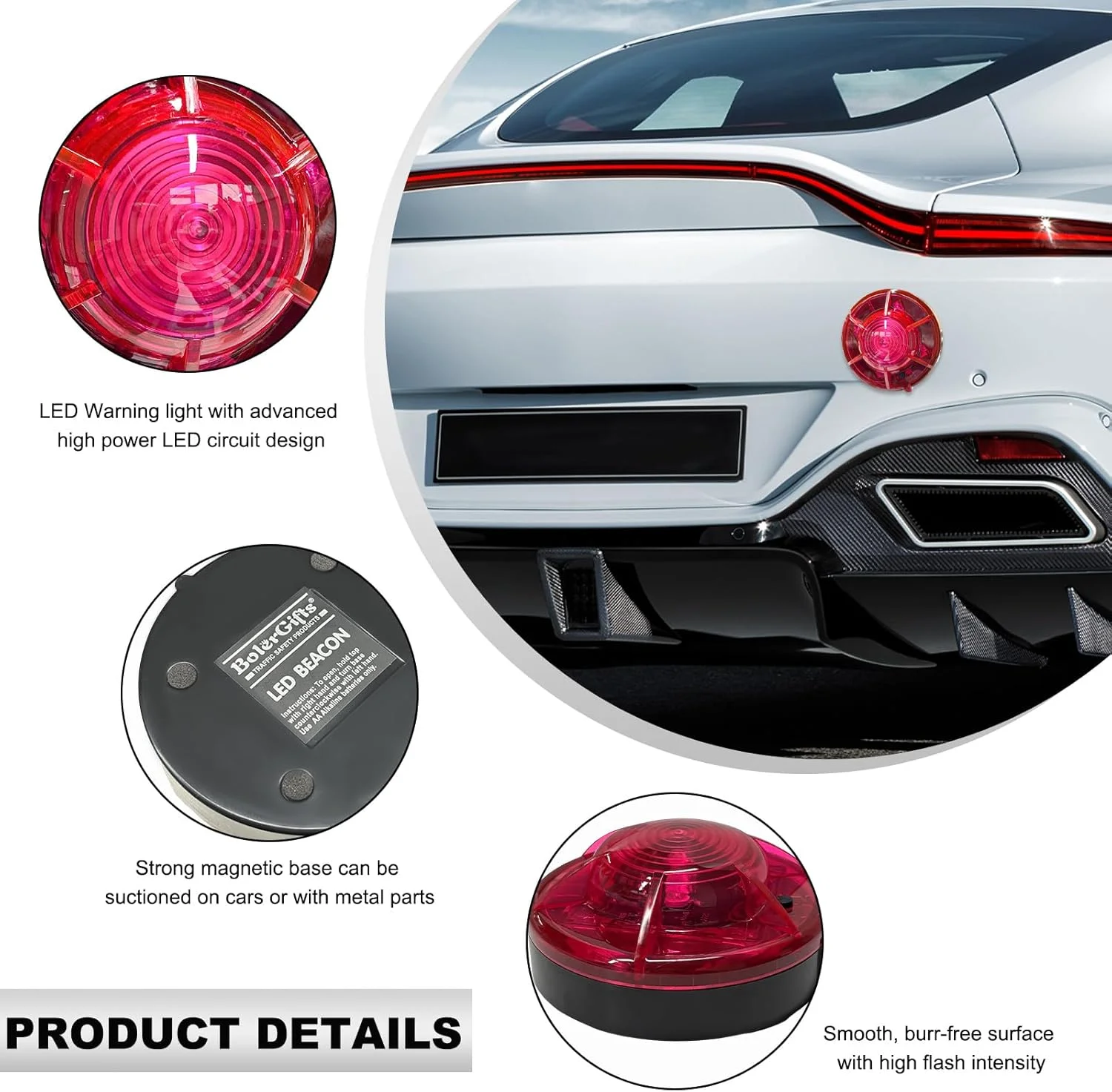 چراغ های هشدار LED مدل DXNQ با پایه مغناطیسی، چراغ های بارق ایمنی کنار جاده ای LED روشن، چراغ های اضطراری چشمک زن، لوازم جانبی خودرو (قرمز) چراغ های هشدار LED مدل DXNQ با پایه مغناطیسی، چراغ های بارق ایمنی کنار جاده ای LED روشن، چراغ های اضطراری چشمک زن، لوازم جانبی خودرو (قرمز)