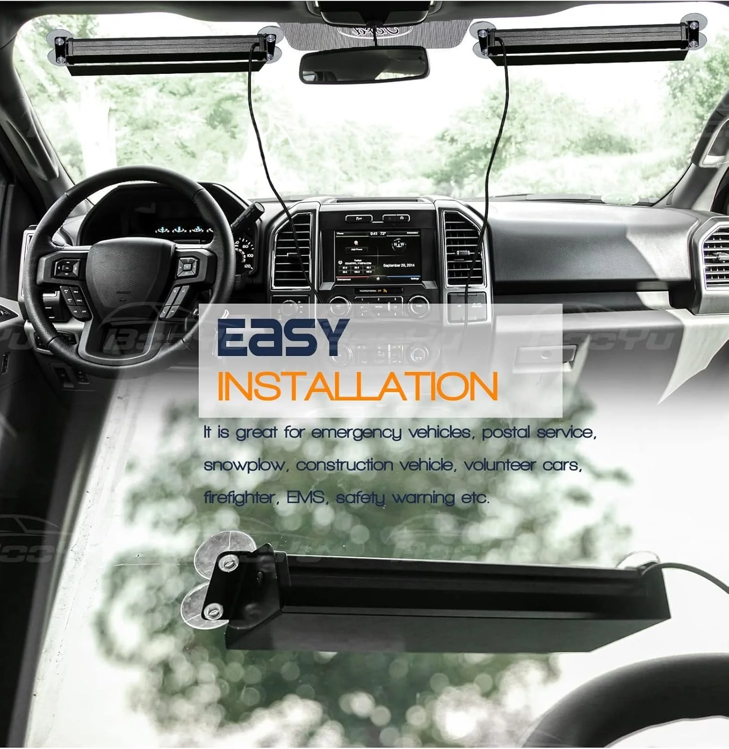 چراغ خطر LED اضطراری 14.8 اینچی Excefore، کهربایی/سفید، 12 LED، چراغ های هشدار خطر 12/24 ولت برای پلیس، کامیون ها و وسایل نقلیه اضطراری چراغ خطر LED اضطراری 14.8 اینچی Excefore، کهربایی/سفید، 12 LED، چراغ های هشدار خطر 12/24 ولت برای پلیس، کامیون ها و وسایل نقلیه اضطراری