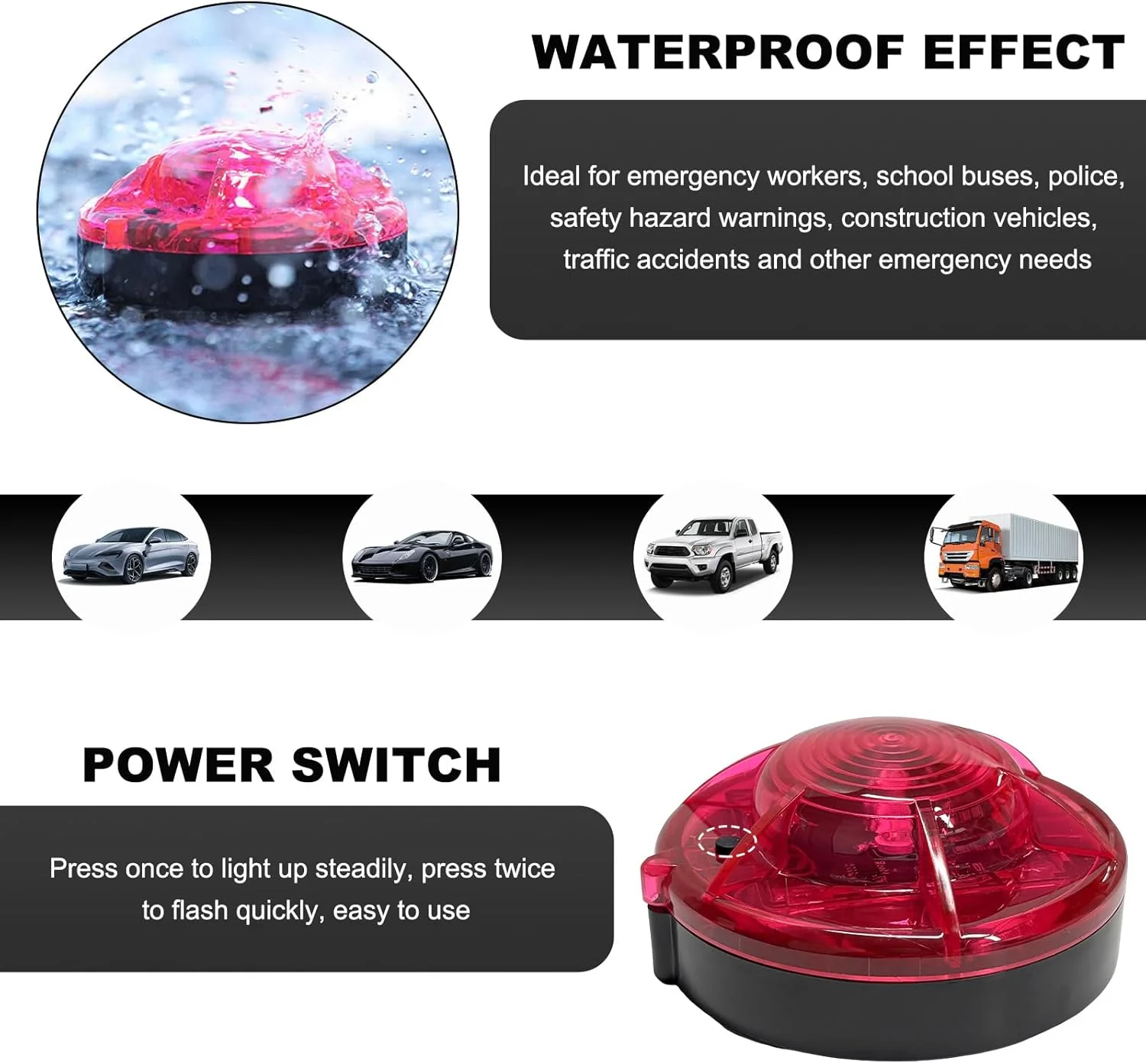 چراغ های هشدار LED مدل DXNQ با پایه مغناطیسی، چراغ های بارق ایمنی کنار جاده ای LED روشن، چراغ های اضطراری چشمک زن، لوازم جانبی خودرو (قرمز) چراغ های هشدار LED مدل DXNQ با پایه مغناطیسی، چراغ های بارق ایمنی کنار جاده ای LED روشن، چراغ های اضطراری چشمک زن، لوازم جانبی خودرو (قرمز)