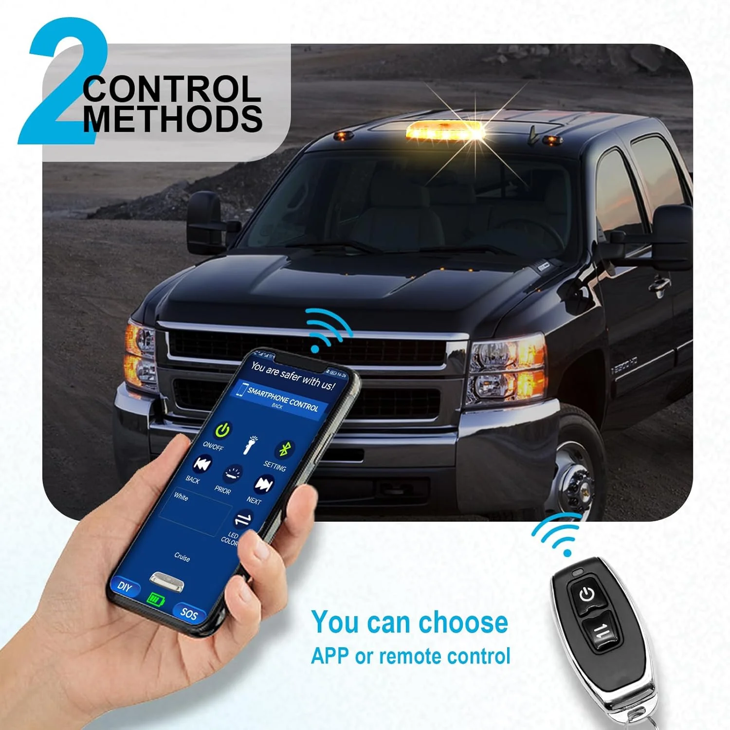 چراغ خطر مینی استروب کنترل با اپلیکیشن Agrieyes، چراغ LED کهربایی/سفید مغناطیسی قابل شارژ، چراغ اضطراری بی سیم برای وسایل نقلیه، کامیون ها، تراکتور، گلف کارت چراغ خطر مینی استروب کنترل با اپلیکیشن Agrieyes، چراغ LED کهربایی/سفید مغناطیسی قابل شارژ، چراغ اضطراری بی سیم برای وسایل نقلیه، کامیون ها، تراکتور، گلف کارت