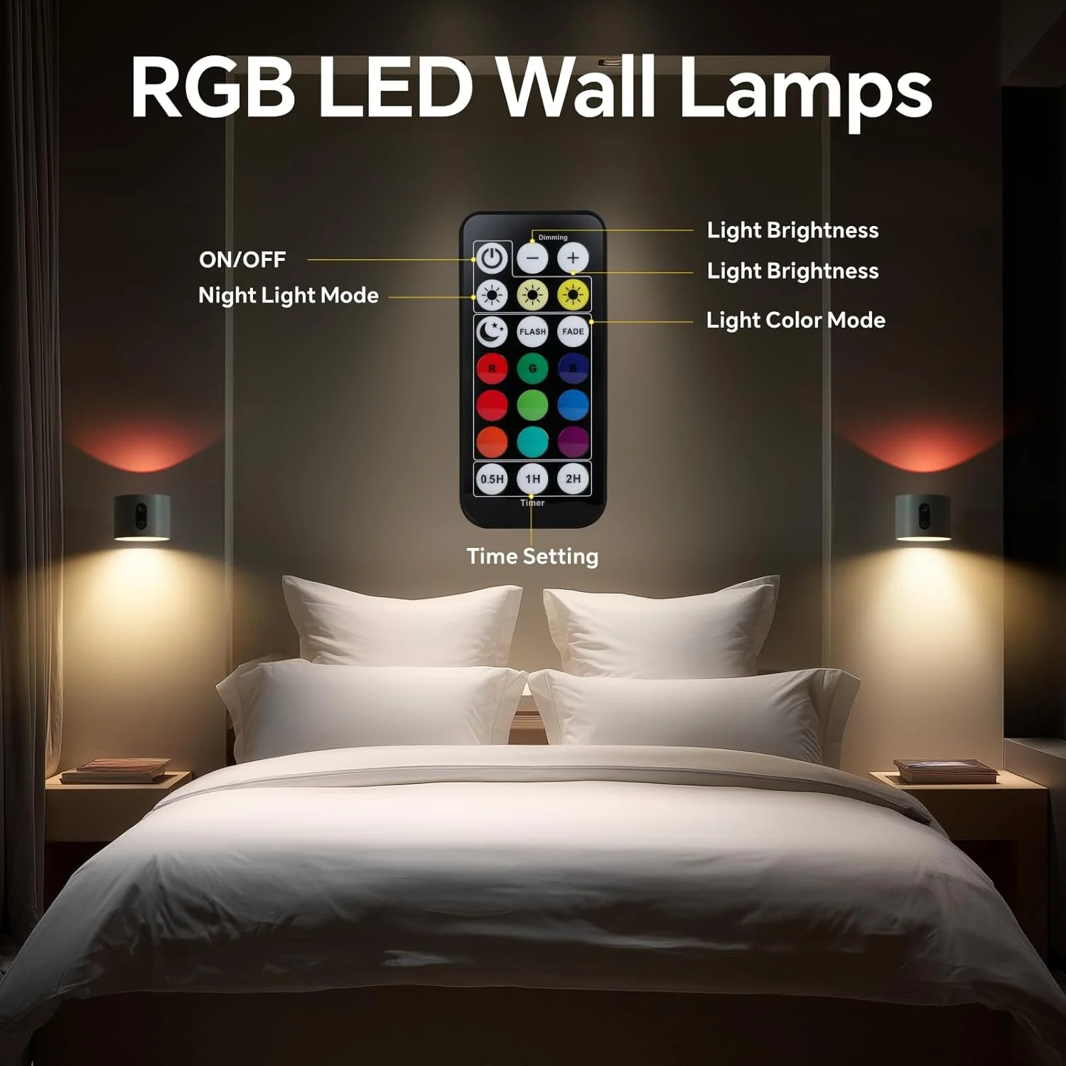 چراغ دیواری بی سیم Baytion، چراغ دیواری قابل شارژ با 3 رنگ و نورپردازی دیواری RGB قابل تنظیم، چراغ مطالعه بی سیم با چراغ دیواری چرخشی 360 درجه برای کنار تخت، راه پله، گالری (سفید) چراغ دیواری بی سیم Baytion، چراغ دیواری قابل شارژ با 3 رنگ و نورپردازی دیواری RGB قابل تنظیم، چراغ مطالعه بی سیم با چراغ دیواری چرخشی 360 درجه برای کنار تخت، راه پله، گالری (سفید)
