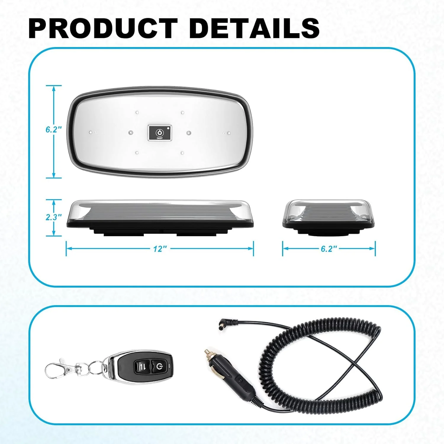 چراغ خطر مینی استروب کنترل با اپلیکیشن Agrieyes، چراغ LED کهربایی/سفید مغناطیسی قابل شارژ، چراغ اضطراری بی سیم برای وسایل نقلیه، کامیون ها، تراکتور، گلف کارت چراغ خطر مینی استروب کنترل با اپلیکیشن Agrieyes، چراغ LED کهربایی/سفید مغناطیسی قابل شارژ، چراغ اضطراری بی سیم برای وسایل نقلیه، کامیون ها، تراکتور، گلف کارت