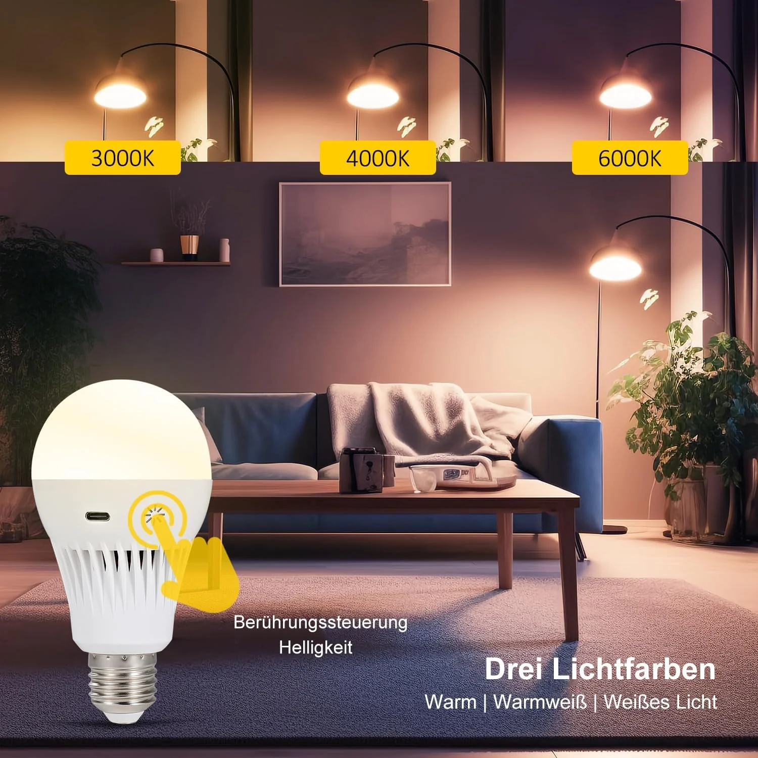 لامپ شارژی ZDOZITZ با 3 دمای رنگ، برای قطع برق خانگی، روشنایی اضطراری مطالعه، کمپینگ، فعالیت های فضای باز، باتری 2600 میلی آمپر ساعتی، دیمر دار، کنترل از راه دور لامپ شارژی ZDOZITZ با 3 دمای رنگ، برای قطع برق خانگی، روشنایی اضطراری مطالعه، کمپینگ، فعالیت های فضای باز، باتری 2600 میلی آمپر ساعتی، دیمر دار، کنترل از راه دور