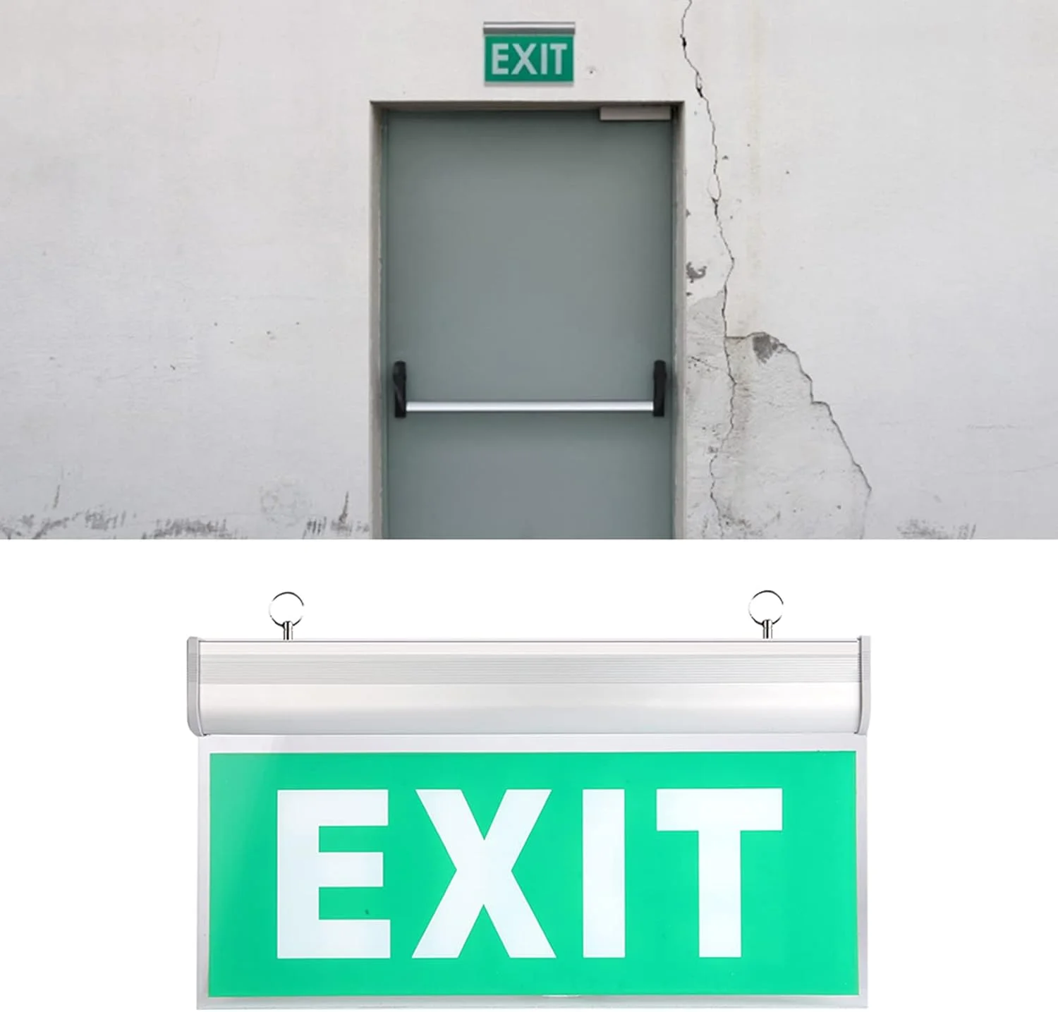 چراغ خروج اضطراری LED Zudoo با نور اضطراری، 3 وات 12 LED حروف سبز، طراحی دو طرفه، باتری 800MA، چراغ های علامت خروج اضطراری برای رستوران، هتل ها چراغ خروج اضطراری LED Zudoo با نور اضطراری، 3 وات 12 LED حروف سبز، طراحی دو طرفه، باتری 800MA، چراغ های علامت خروج اضطراری برای رستوران، هتل ها