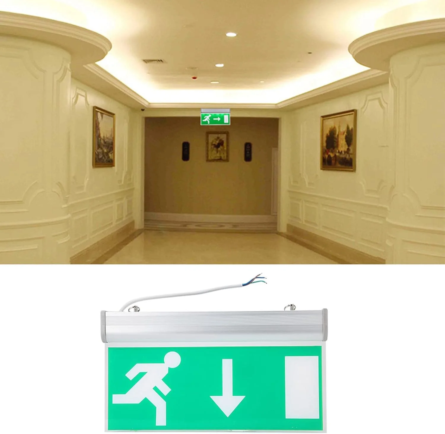 چراغ خروج اضطراری LED سبز Zudoo با چراغ های اضطراری، چراغ های خروج اضطراری با یادآوری صوتی خودکار، چراغ نشانگر تخلیه ایمنی برای سوپرمارکت ها، هتل ها و بیمارستان ها چراغ خروج اضطراری LED سبز Zudoo با چراغ های اضطراری، چراغ های خروج اضطراری با یادآوری صوتی خودکار، چراغ نشانگر تخلیه ایمنی برای سوپرمارکت ها، هتل ها و بیمارستان ها