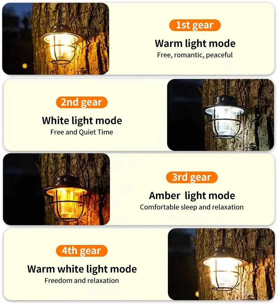 چراغ کمپینگ LED قابل شارژ YZYOE، چراغ اضطراری چادر قابل حمل مینی، چراغ اسبی جدید با 4 حالت نور سفید و گرم، نور کهربایی و سفید گرم. چراغ کمپینگ LED قابل شارژ YZYOE، چراغ اضطراری چادر قابل حمل مینی، چراغ اسبی جدید با 4 حالت نور سفید و گرم، نور کهربایی و سفید گرم.