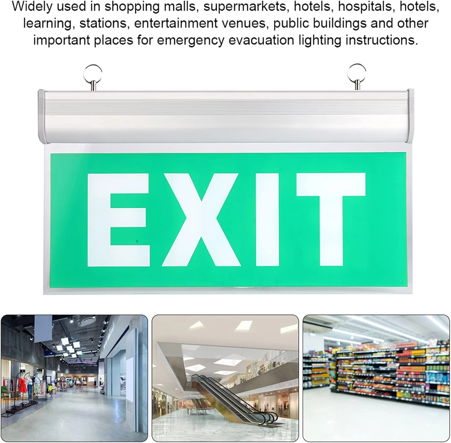 چراغ خروج اضطراری LED Zudoo با نور اضطراری، 3 وات 12 LED حروف سبز، طراحی دو طرفه، باتری 800MA، چراغ های علامت خروج اضطراری برای رستوران، هتل ها چراغ خروج اضطراری LED Zudoo با نور اضطراری، 3 وات 12 LED حروف سبز، طراحی دو طرفه، باتری 800MA، چراغ های علامت خروج اضطراری برای رستوران، هتل ها