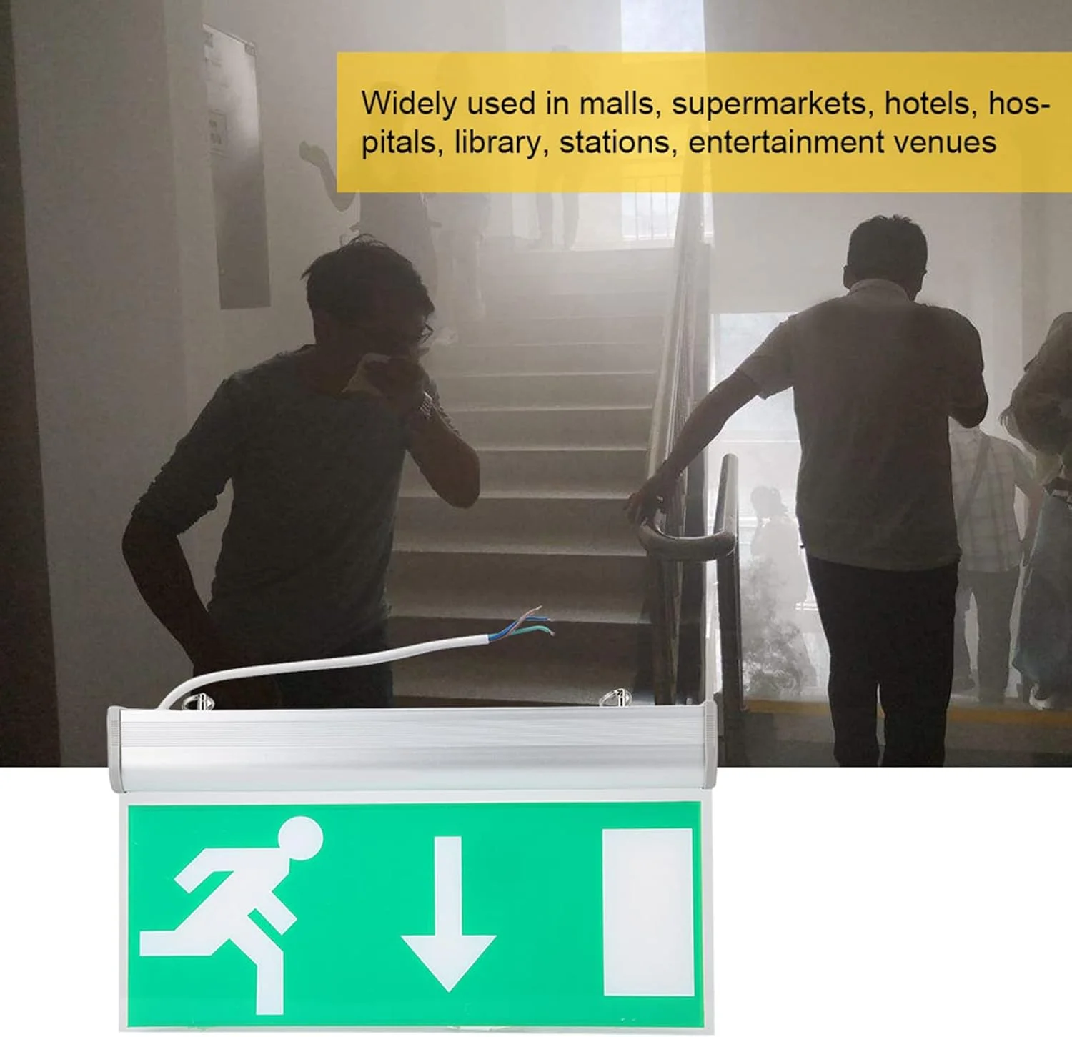 چراغ خروج اضطراری LED سبز Zudoo با چراغ های اضطراری، چراغ های خروج اضطراری با یادآوری صوتی خودکار، چراغ نشانگر تخلیه ایمنی برای سوپرمارکت ها، هتل ها و بیمارستان ها چراغ خروج اضطراری LED سبز Zudoo با چراغ های اضطراری، چراغ های خروج اضطراری با یادآوری صوتی خودکار، چراغ نشانگر تخلیه ایمنی برای سوپرمارکت ها، هتل ها و بیمارستان ها