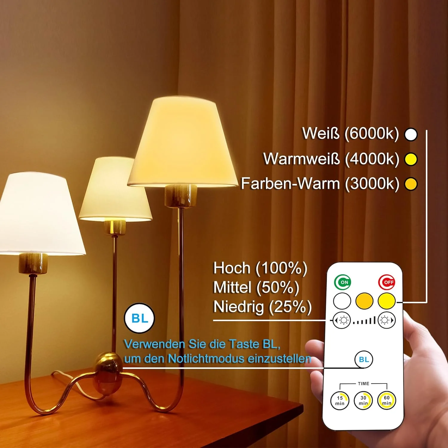 لامپ شارژی ZDOZITZ با 3 دمای رنگ، برای قطع برق خانگی، روشنایی اضطراری مطالعه، کمپینگ، فعالیت های فضای باز، باتری 2600 میلی آمپر ساعتی، دیمر دار، کنترل از راه دور لامپ شارژی ZDOZITZ با 3 دمای رنگ، برای قطع برق خانگی، روشنایی اضطراری مطالعه، کمپینگ، فعالیت های فضای باز، باتری 2600 میلی آمپر ساعتی، دیمر دار، کنترل از راه دور