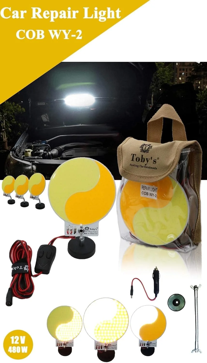 چراغ تعمیر خودرو چند منظوره توبی با سه حالت نوری مدل Wy-2، چراغ تعمیر خودرو Cob سفید و زرد گرد، چراغ اضطراری، چراغ کمپینگ، مناسب برای باغ و فضای باز 480 وات 12 ولت چراغ تعمیر خودرو چند منظوره توبی با سه حالت نوری مدل Wy-2، چراغ تعمیر خودرو Cob سفید و زرد گرد، چراغ اضطراری، چراغ کمپینگ، مناسب برای باغ و فضای باز 480 وات 12 ولت