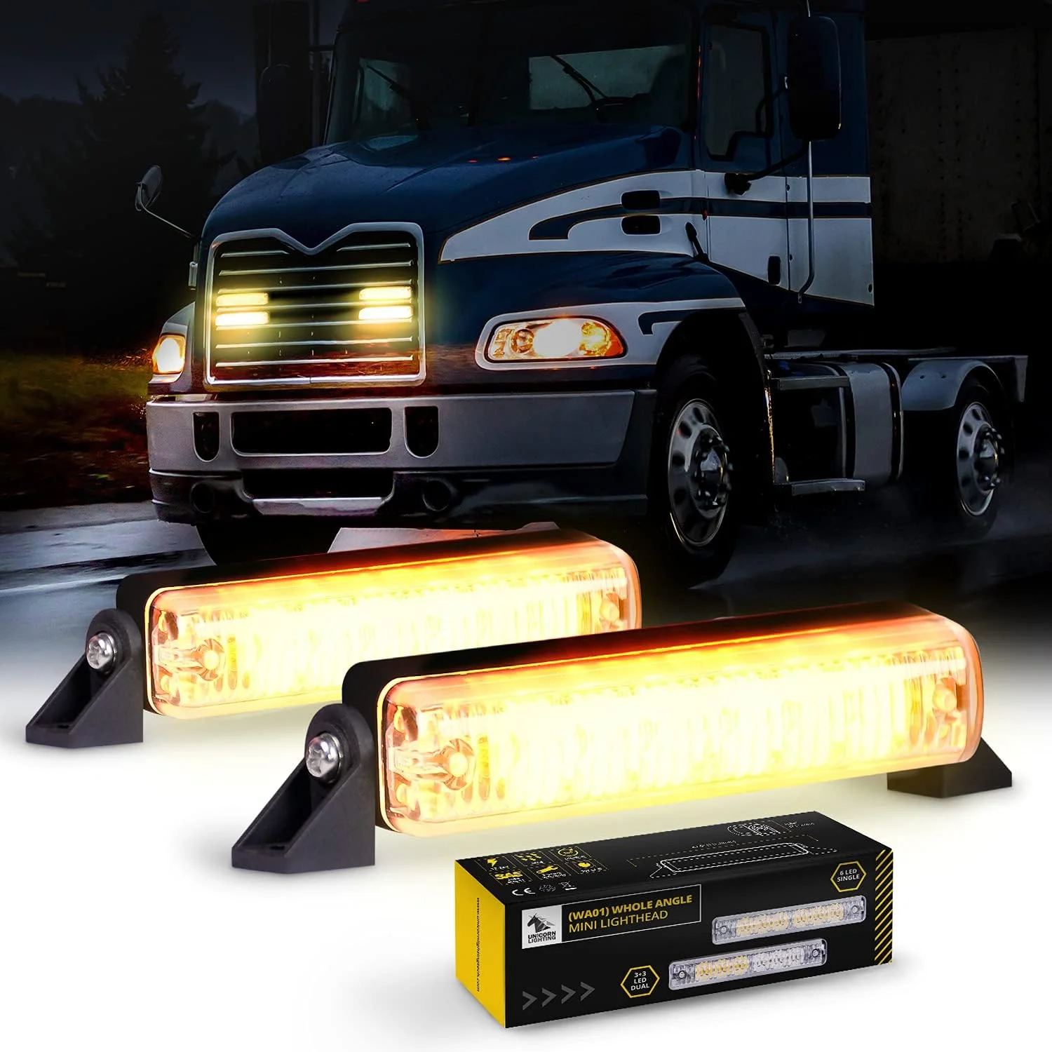 چراغ های اضطراری تک شاخ برای وسایل نقلیه - WA01 (کهربایی/آبی/قرمز/سفید) (کهربایی، 6 ال ای دی) چراغ های اضطراری تک شاخ برای وسایل نقلیه - WA01 (کهربایی/آبی/قرمز/سفید) (کهربایی، 6 ال ای دی)