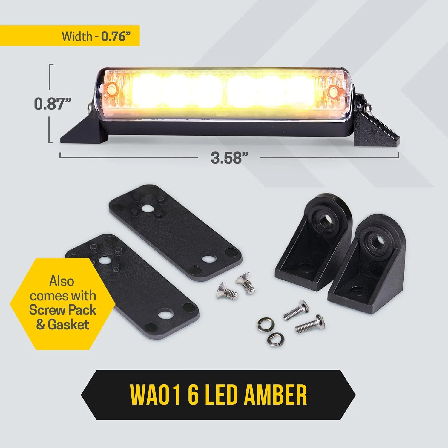 چراغ های اضطراری تک شاخ برای وسایل نقلیه - WA01 (کهربایی/آبی/قرمز/سفید) (کهربایی، 6 ال ای دی) چراغ های اضطراری تک شاخ برای وسایل نقلیه - WA01 (کهربایی/آبی/قرمز/سفید) (کهربایی، 6 ال ای دی)