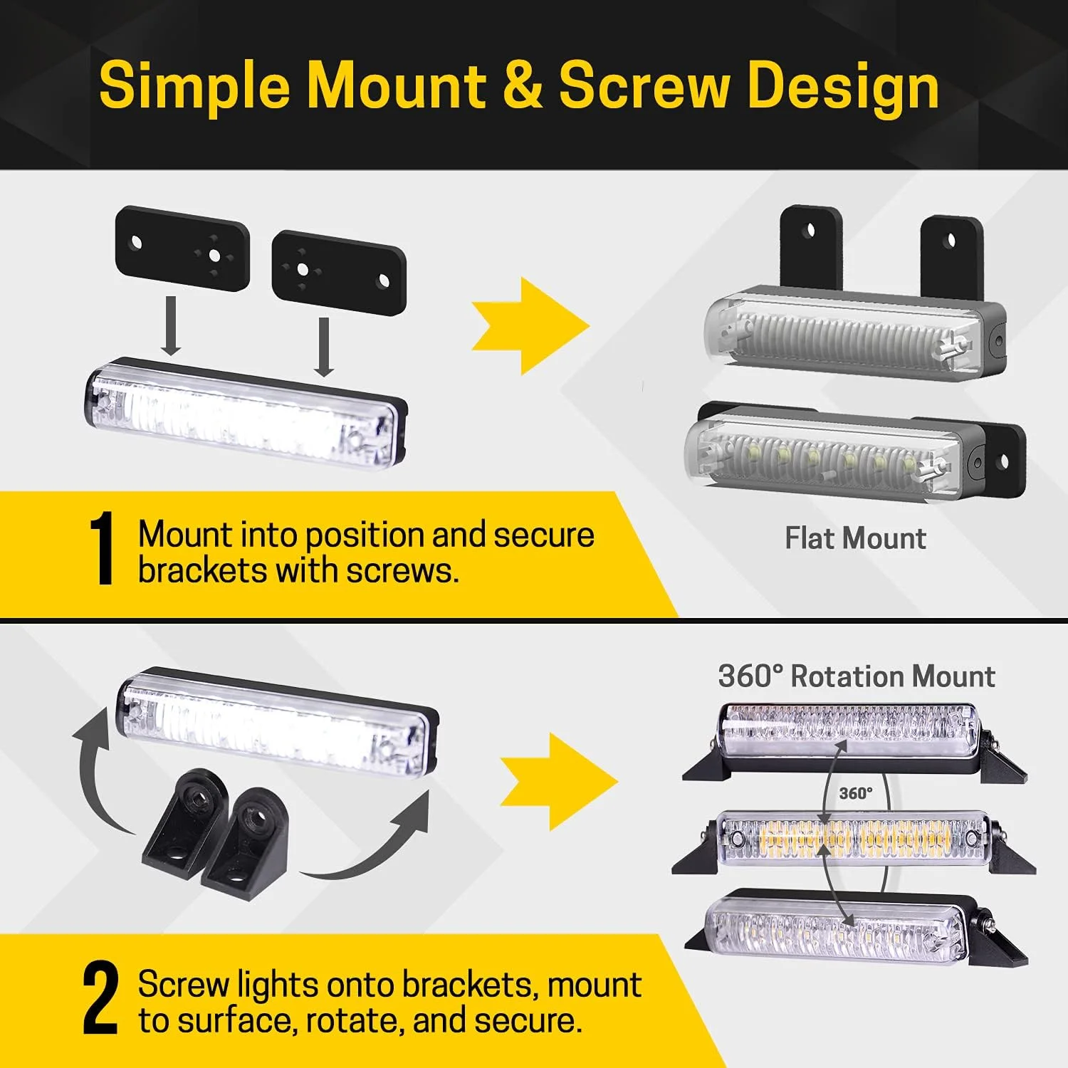 چراغ های اضطراری تک شاخ برای وسایل نقلیه - WA01 (کهربایی/آبی/قرمز/سفید) (کهربایی، 6 ال ای دی) چراغ های اضطراری تک شاخ برای وسایل نقلیه - WA01 (کهربایی/آبی/قرمز/سفید) (کهربایی، 6 ال ای دی)