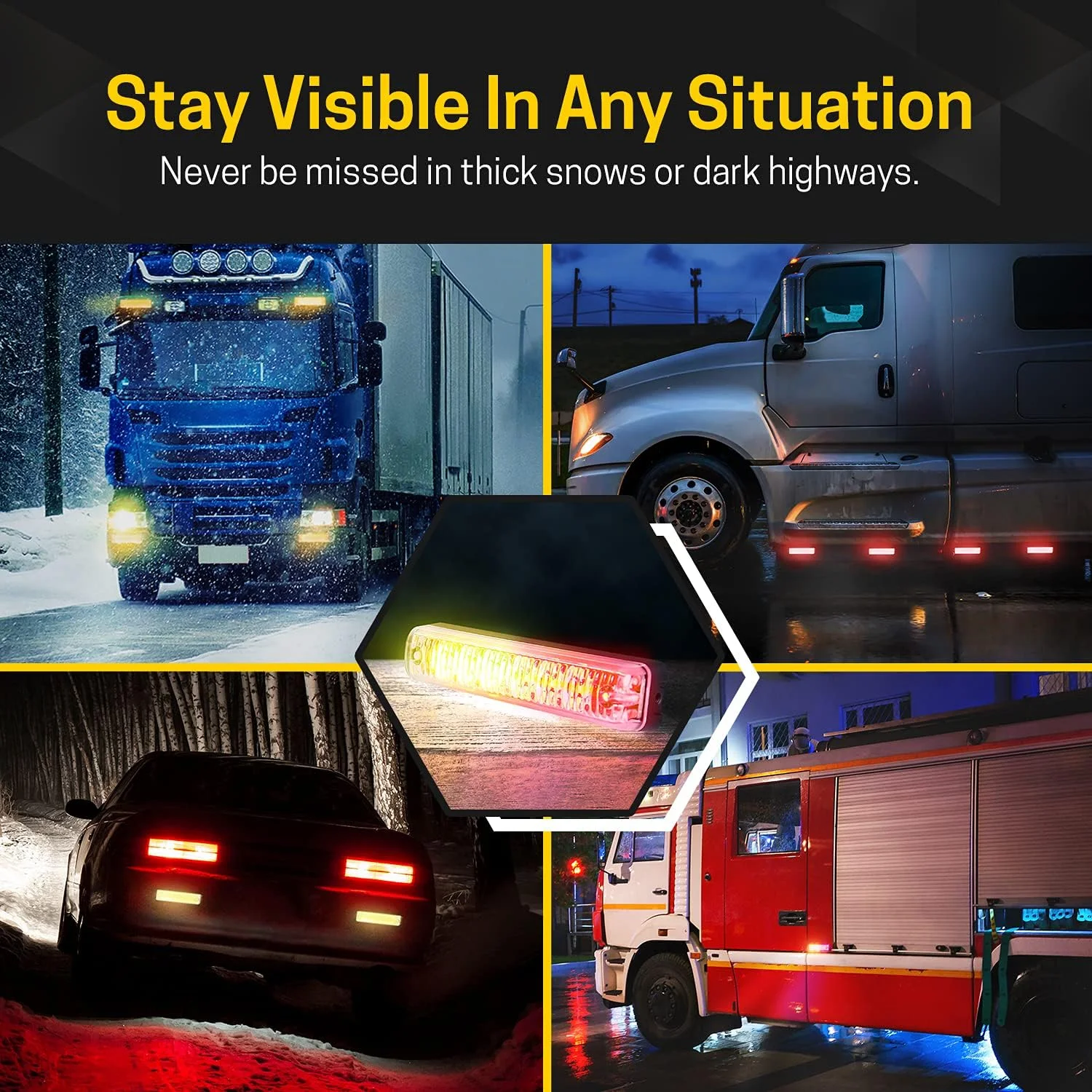 چراغ های اضطراری تک شاخ برای وسایل نقلیه - WA01 (کهربایی/آبی/قرمز/سفید) (کهربایی، 6 ال ای دی) چراغ های اضطراری تک شاخ برای وسایل نقلیه - WA01 (کهربایی/آبی/قرمز/سفید) (کهربایی، 6 ال ای دی)