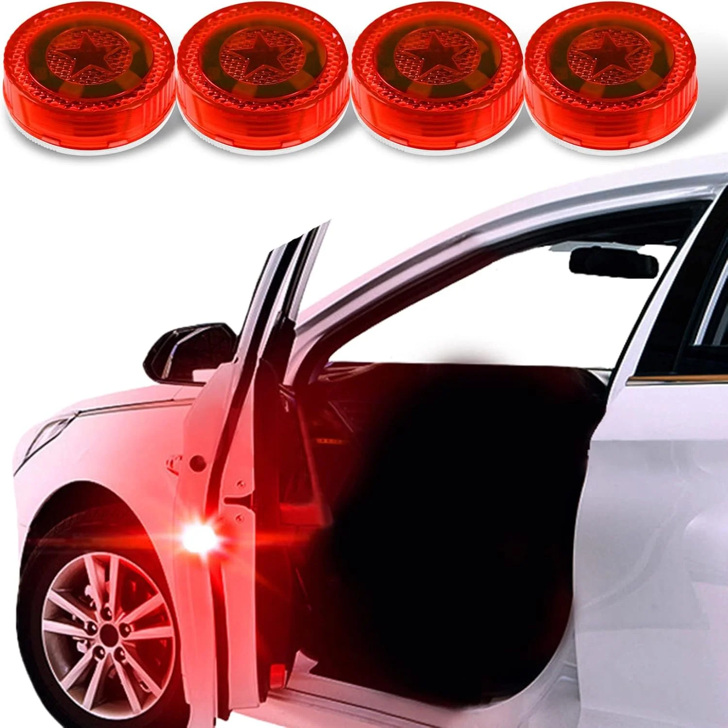 چراغ های هشدار LED درب خودرو بی سیم یونیورسال، چراغ های هشدار درب خودرو، چراغ هشدار ایمنی چشمک زن کنار جاده، طراحی ضد آب، چراغ های بارق برای جلوگیری از برخورد از عقب (قرمز) (4 عدد) چراغ های هشدار LED درب خودرو بی سیم یونیورسال، چراغ های هشدار درب خودرو، چراغ هشدار ایمنی چشمک زن کنار جاده، طراحی ضد آب، چراغ های بارق برای جلوگیری از برخورد از عقب (قرمز) (4 عدد)