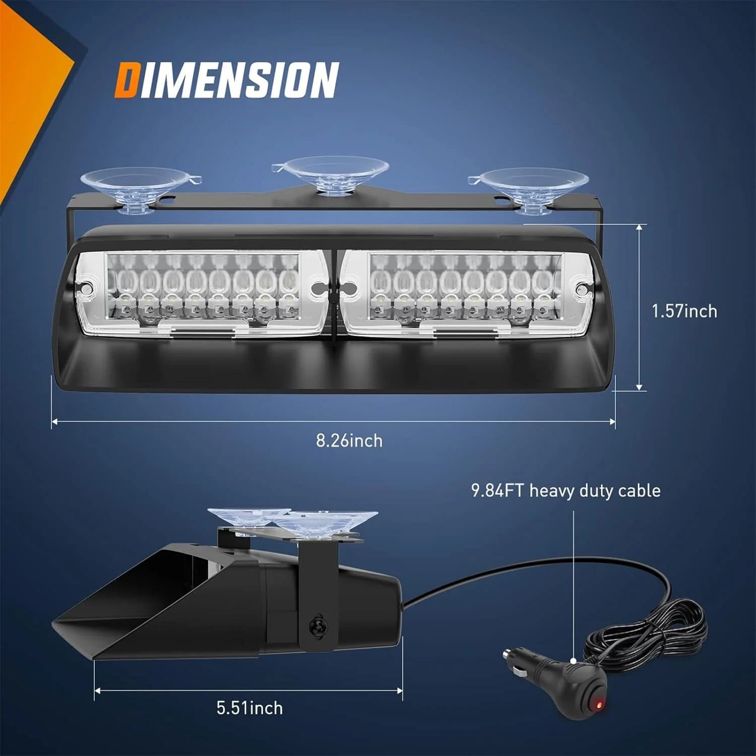 چراغ های هشدار دهنده LED اضطراری TERRIFI با پایه های مکنده، چراغ های چشمک زن فوق العاده روشن برای شیشه جلو، مناسب برای پلیس، آتش نشانان و خودروهای امدادی چراغ های هشدار دهنده LED اضطراری TERRIFI با پایه های مکنده، چراغ های چشمک زن فوق العاده روشن برای شیشه جلو، مناسب برای پلیس، آتش نشانان و خودروهای امدادی