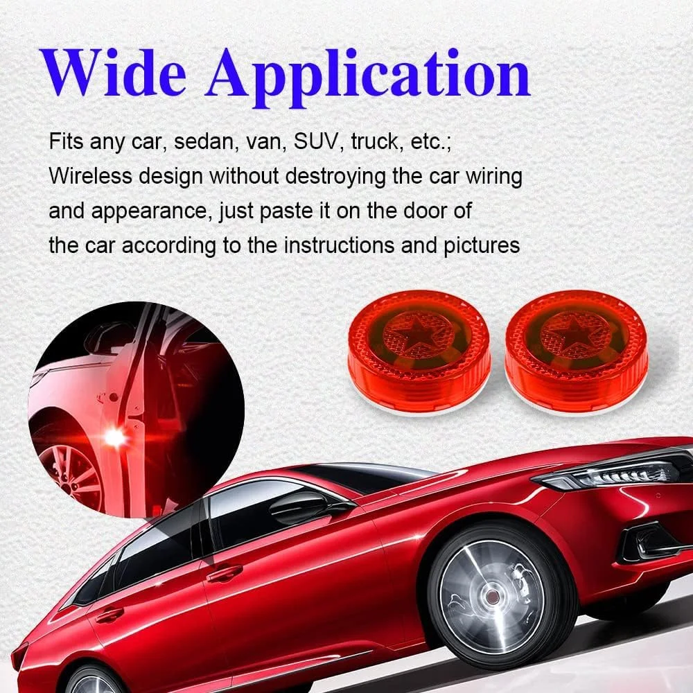 چراغ های هشدار LED درب خودرو بی سیم یونیورسال، چراغ های هشدار درب خودرو، چراغ هشدار ایمنی چشمک زن کنار جاده، طراحی ضد آب، چراغ های بارق برای جلوگیری از برخورد از عقب (قرمز) (4 عدد) چراغ های هشدار LED درب خودرو بی سیم یونیورسال، چراغ های هشدار درب خودرو، چراغ هشدار ایمنی چشمک زن کنار جاده، طراحی ضد آب، چراغ های بارق برای جلوگیری از برخورد از عقب (قرمز) (4 عدد)