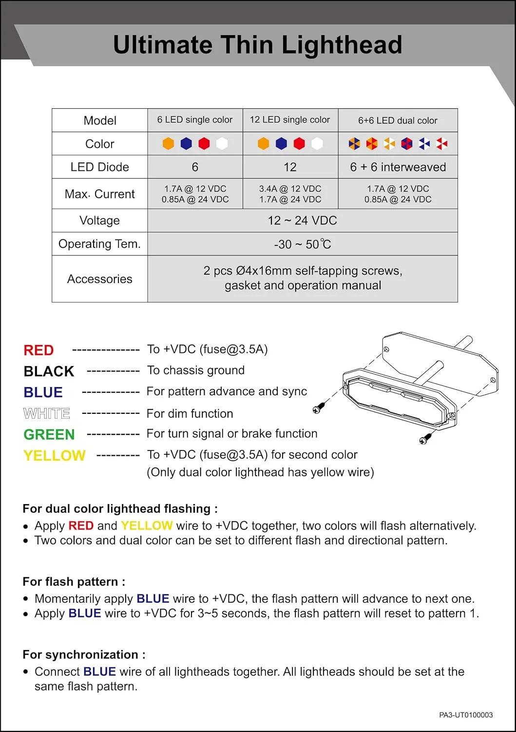 چراغ خطر پلیسی و امدادی LED مدل UT01 Unicorn Lighting، مناسب خودروهای پلیس، جرثقیل، ماشین های ساختمانی، رنگ های کهربایی، آبی، قرمز و سفید (قرمز، 12 LED) چراغ خطر پلیسی و امدادی LED مدل UT01 Unicorn Lighting، مناسب خودروهای پلیس، جرثقیل، ماشین های ساختمانی، رنگ های کهربایی، آبی، قرمز و سفید (قرمز، 12 LED)