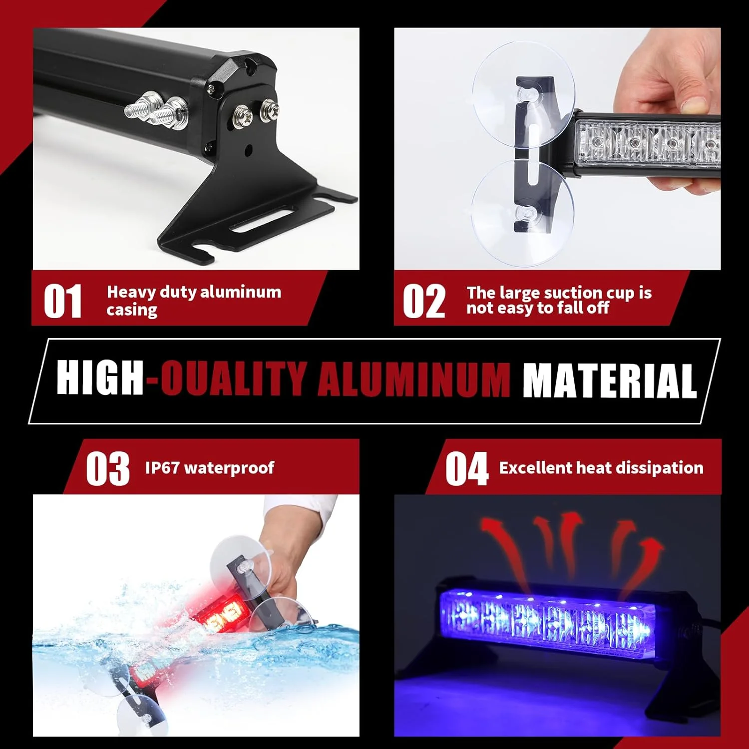 چراغ های پلیسی استروب اضطراری Tiannor، قرمز/آبی، 24 LED، ضد آب، چراغ های هشدار خطر چشمک زن ایمنی داشبورد جلو/عقب/کنار شیشه جلو برای خودروهای امدادی، کامیون ها و اتومبیل چراغ های پلیسی استروب اضطراری Tiannor، قرمز/آبی، 24 LED، ضد آب، چراغ های هشدار خطر چشمک زن ایمنی داشبورد جلو/عقب/کنار شیشه جلو برای خودروهای امدادی، کامیون ها و اتومبیل