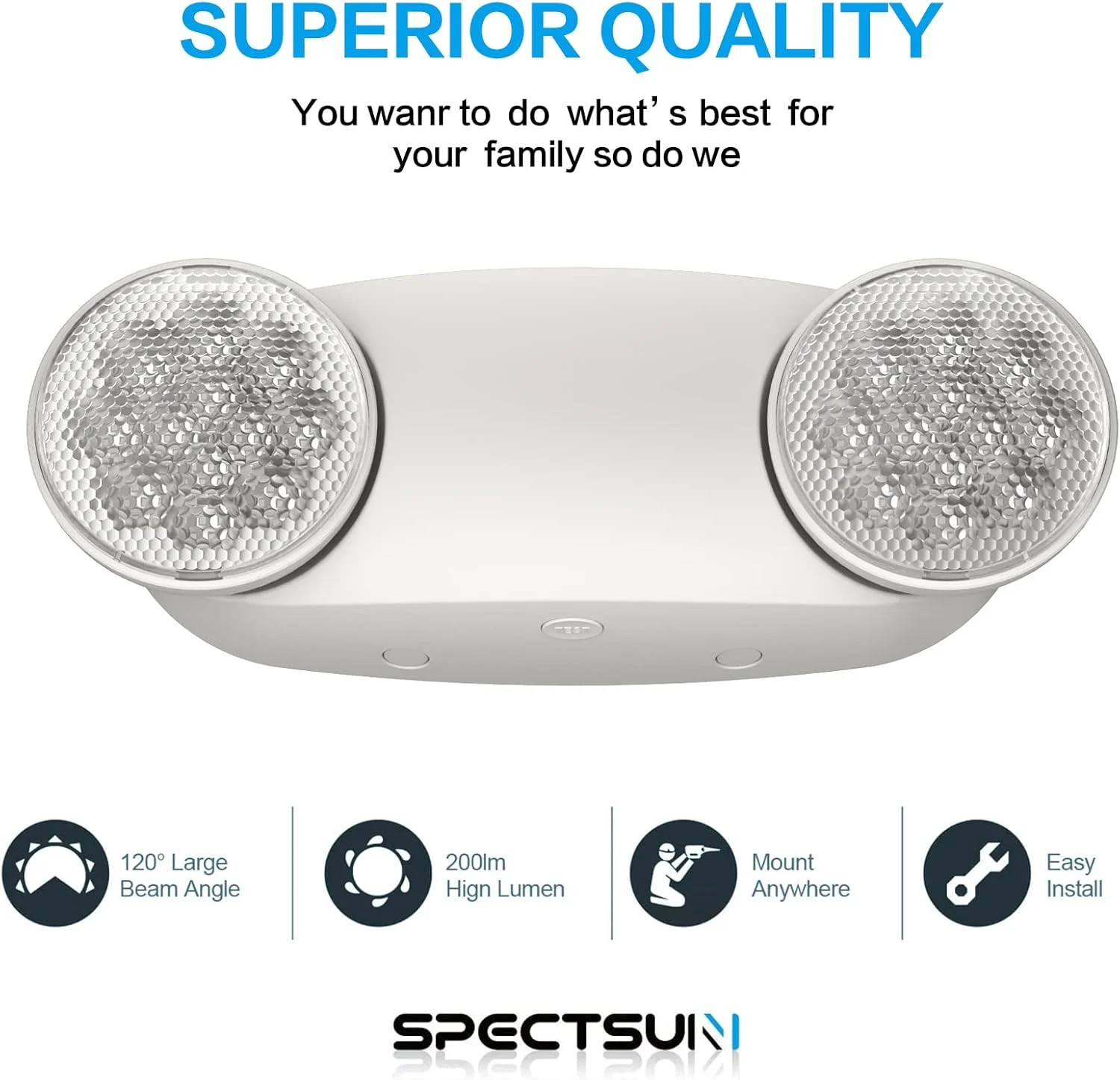 چراغ اضطراری Spectsun Lighting بسته 6 عددی، چراغ های اضطراری برای کسب و کار، چراغ های اضطراری LED با پشتیبان باتری، 2 سر چشمی حشره ای قابل تنظیم، تجهیزات اضطراری تجاری دارای گواهی UL 924 چراغ اضطراری Spectsun Lighting بسته 6 عددی، چراغ های اضطراری برای کسب و کار، چراغ های اضطراری LED با پشتیبان باتری، 2 سر چشمی حشره ای قابل تنظیم، تجهیزات اضطراری تجاری دارای گواهی UL 924