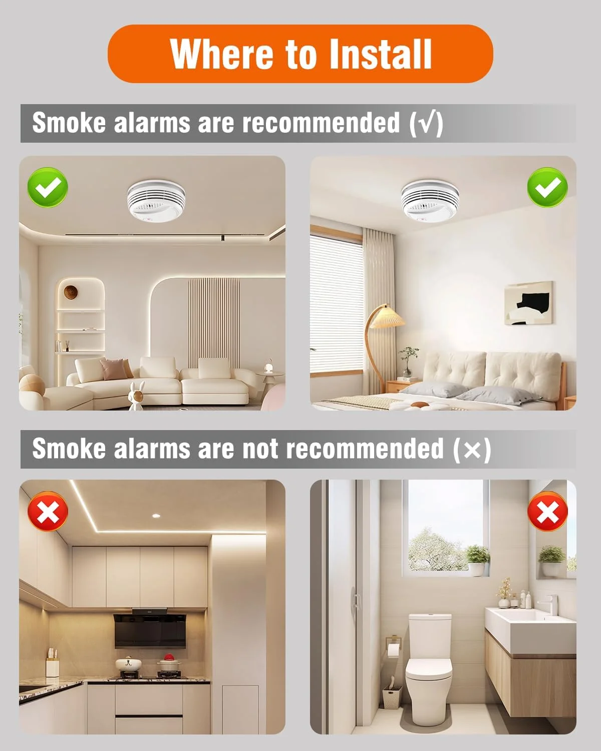 DAYTECH Smoke Alarm, Fire Alarm for Home, Smoke Detector Alarm with LED Indicator & Silence Button, Low-Battery Alert, Conforms to EN14604 Standard, 3Pack DAYTECH Smoke Alarm, Fire Alarm for Home, Smoke Detector Alarm with LED Indicator & Silence Button, Low-Battery Alert, Conforms to EN14604 Standard, 3Pack