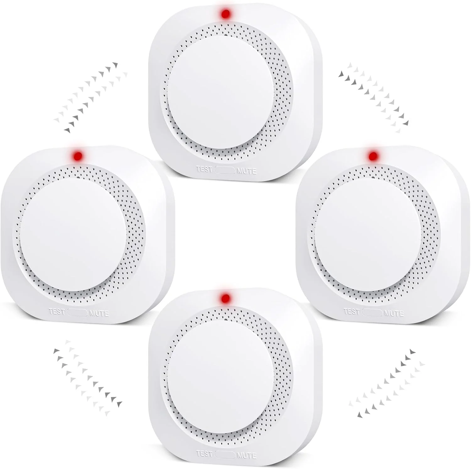 آشکارساز دود، آلارم دود باتری خور با فناوری فوتوالکتریک، آلارم آتش سوزی دارای لیست UL با نشانگر LED و دکمه تست (بسته 4 عددی) آشکارساز دود، آلارم دود باتری خور با فناوری فوتوالکتریک، آلارم آتش سوزی دارای لیست UL با نشانگر LED و دکمه تست (بسته 4 عددی)