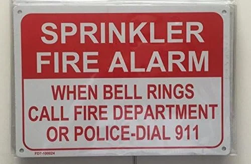 تابلو آلارم آتش نشانی ساختمان ها - هنگام زنگ زدن با 911 تماس بگیرید (آلومینیوم، 7X10، ضد زنگ) تابلو آلارم آتش نشانی ساختمان ها - هنگام زنگ زدن با 911 تماس بگیرید (آلومینیوم، 7X10، ضد زنگ)