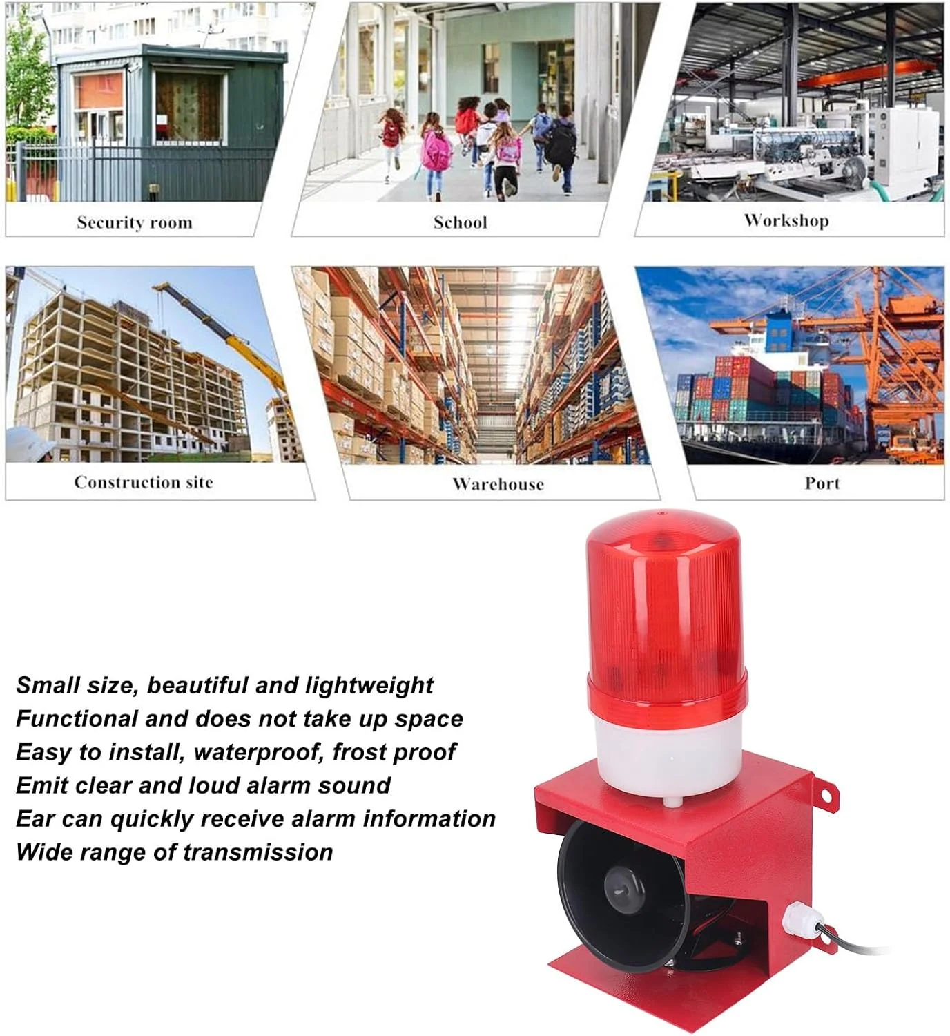 آژیر صنعتی BusoTh، آژیر خطر بیرونی 115dB با نور و صدا، بوق ضد آب چراغ هشدار دهنده اضطراری با قدرت بالا، چراغ هشدار دهنده آژیر بوق بیرونی، چراغ چشمک زن اضطراری آژیر صنعتی BusoTh، آژیر خطر بیرونی 115dB با نور و صدا، بوق ضد آب چراغ هشدار دهنده اضطراری با قدرت بالا، چراغ هشدار دهنده آژیر بوق بیرونی، چراغ چشمک زن اضطراری