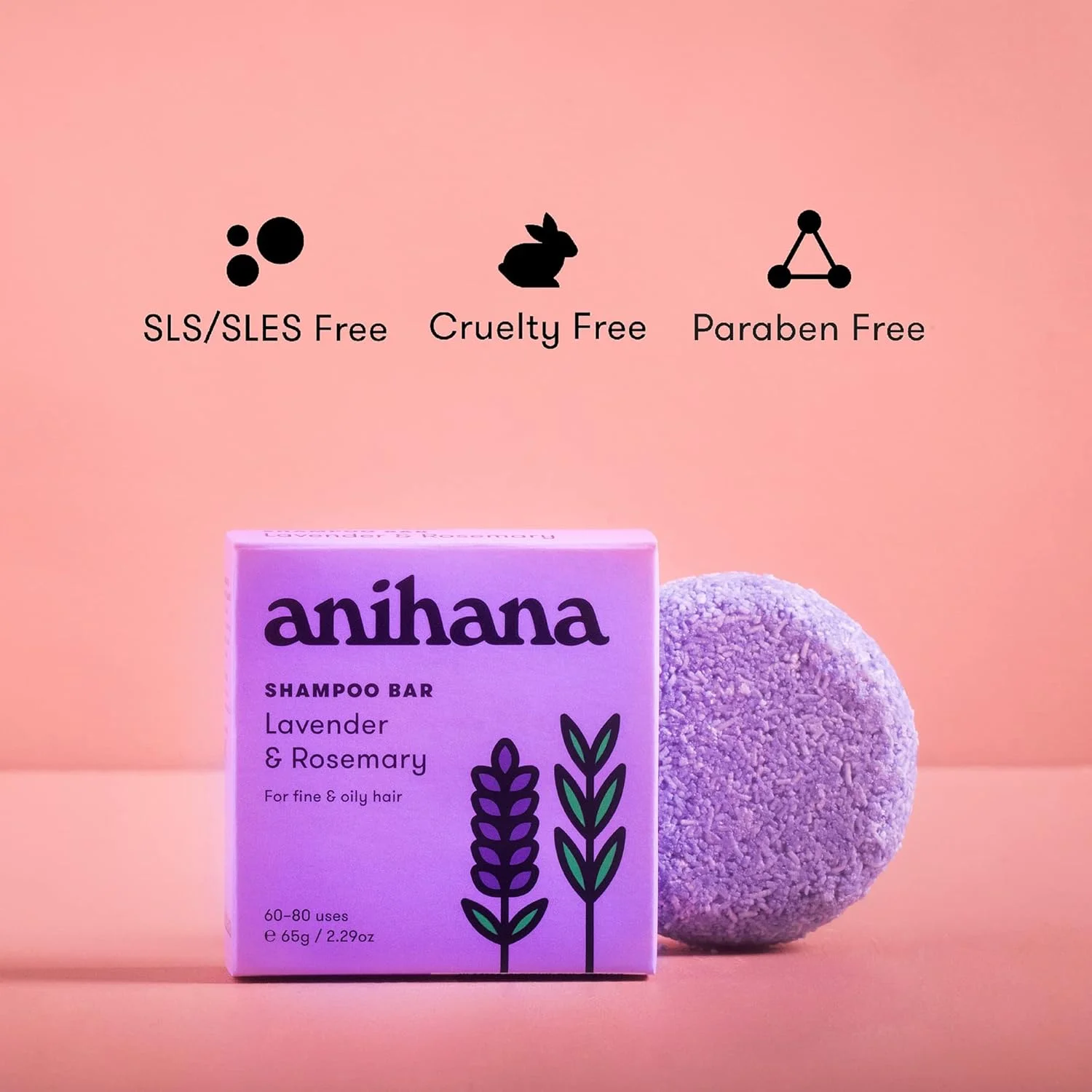 شامپو بار آنیهانا | اسطوخودوس و رزماری - شامپو بار مغذی برای موهای نازک و چرب - 65 گرم شامپو بار آنیهانا | اسطوخودوس و رزماری - شامپو بار مغذی برای موهای نازک و چرب - 65 گرم