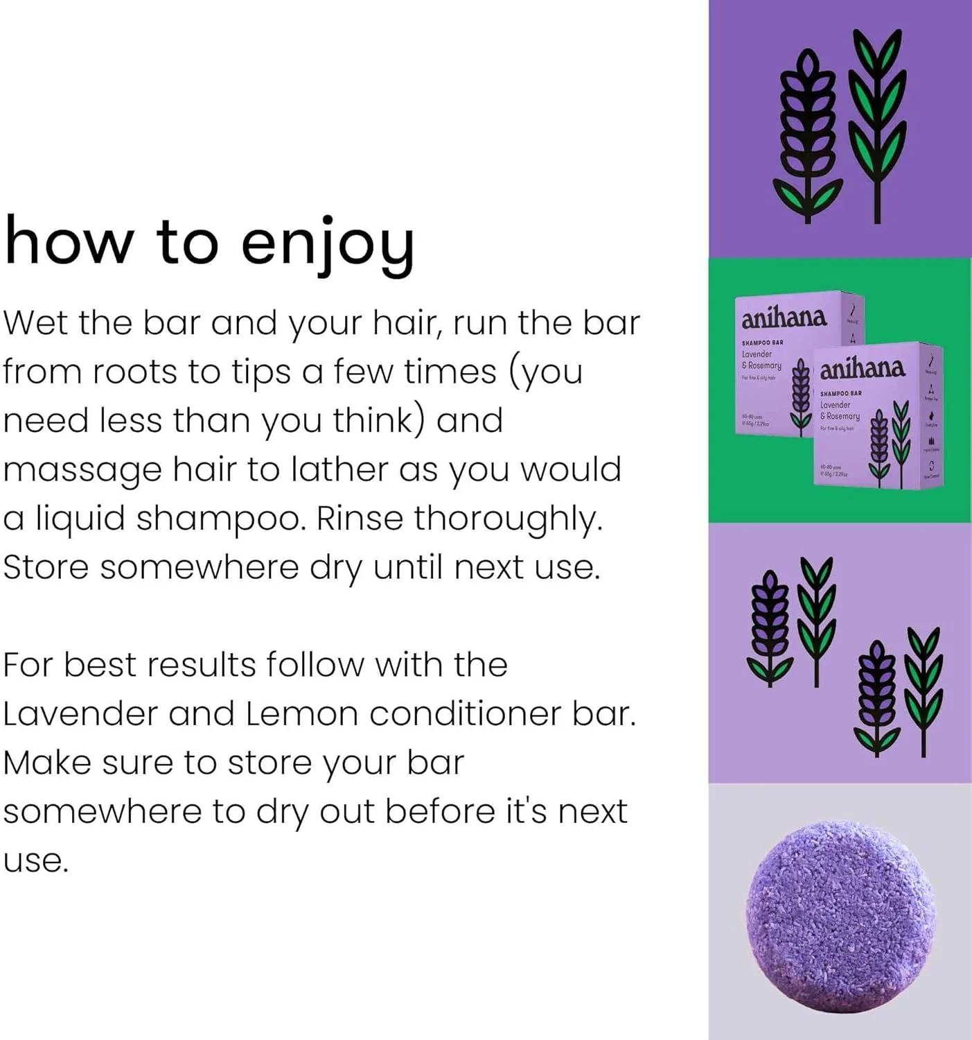 شامپو بار آنیهانا | اسطوخودوس و رزماری - شامپو بار مغذی برای موهای نازک و چرب - 65 گرم شامپو بار آنیهانا | اسطوخودوس و رزماری - شامپو بار مغذی برای موهای نازک و چرب - 65 گرم