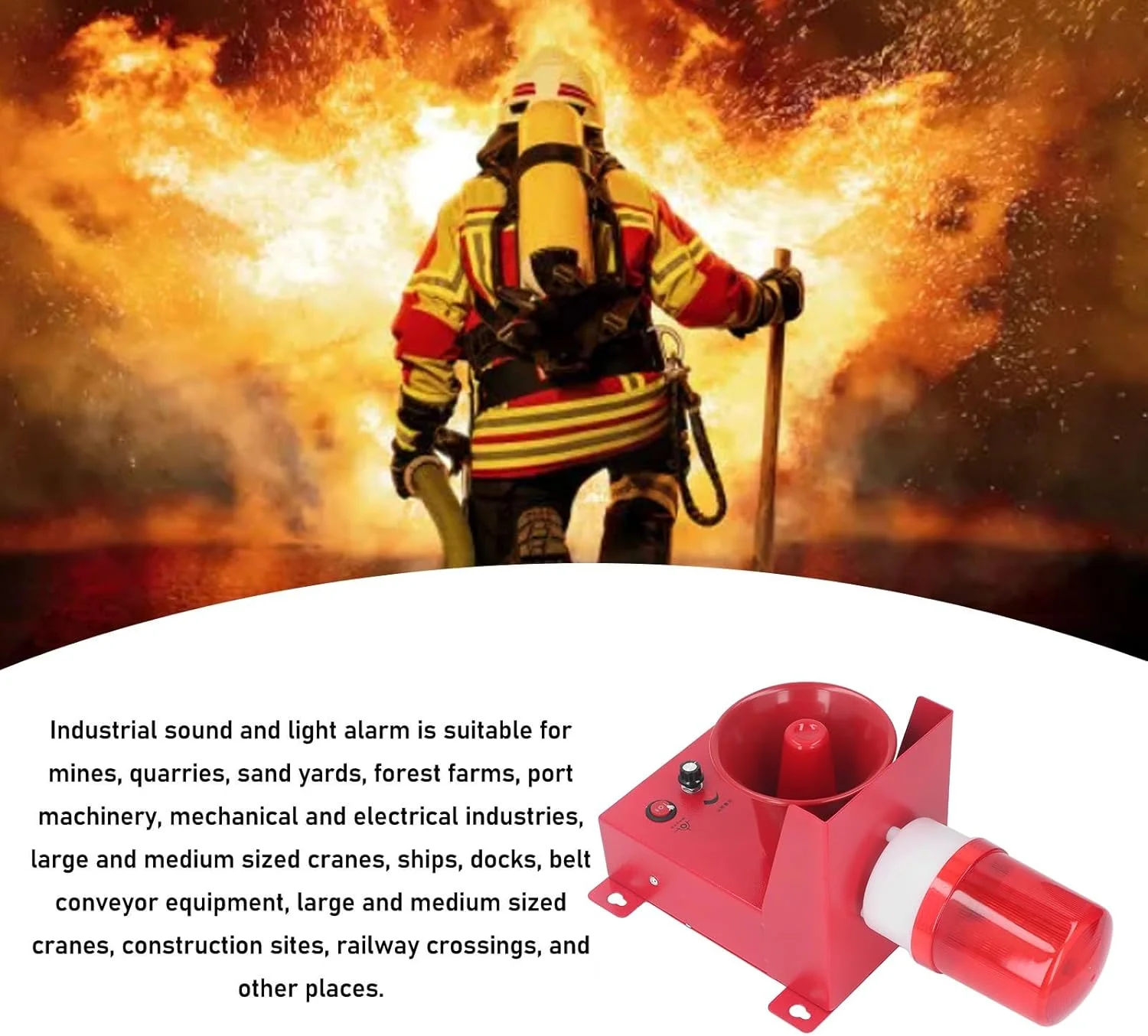 آژیر خطر ضد آب 130db جیاوو با نور و صدا، آژیر LED صنعتی هشدار دهنده فضای باز، DC12V آژیر خطر ضد آب 130db جیاوو با نور و صدا، آژیر LED صنعتی هشدار دهنده فضای باز، DC12V