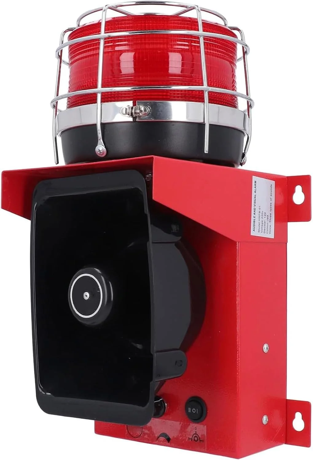 آژیر نوری صوتی، چراغ هشدار دهنده صنعتی با نور بسیار زیاد، آژیرهای امنیتی اضطراری با بوق 120 دسی بل، آژیر دکمه ای امنیتی بیرونی با نور بارق LED برای صنعت ماشین آلات بندری