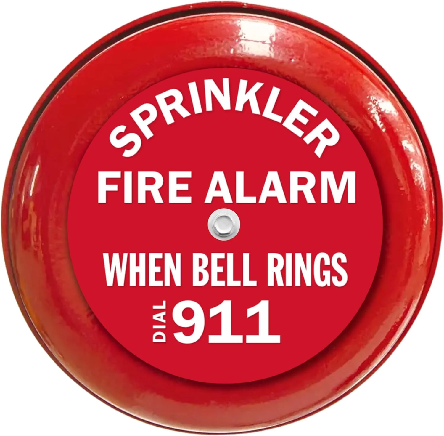 تابلو زنگ هشدار سیستم اطفاء حریق Knupp Co.، گرد 7 اینچی - "زنگ هشدار سیستم اطفاء حریق، هنگام زنگ زدن با 911 تماس بگیرید" - مناسب برای زنگ های هشدار حریق 6 تا 10 اینچی - نصب آسان بر روی پیچ زنگ موجود