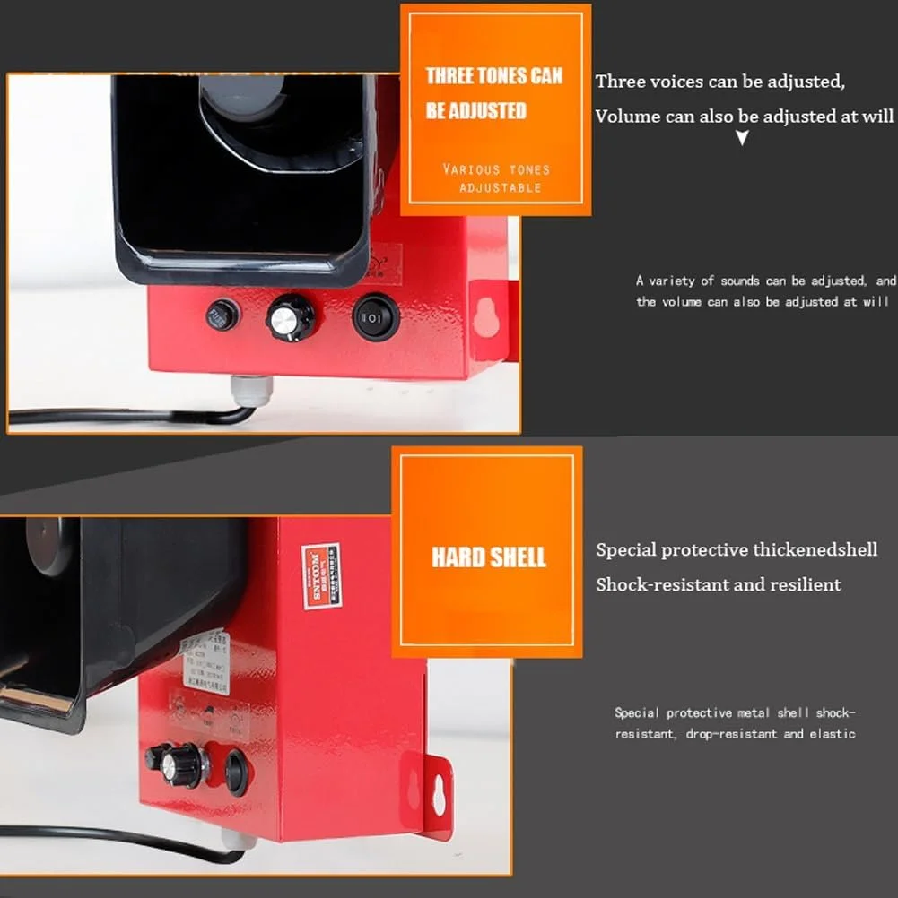 آژیر نوری صوتی، چراغ هشدار دهنده صنعتی با نور بسیار زیاد، آژیرهای امنیتی اضطراری با بوق 120 دسی بل، آژیر دکمه ای امنیتی بیرونی با نور بارق LED برای صنعت ماشین آلات بندری