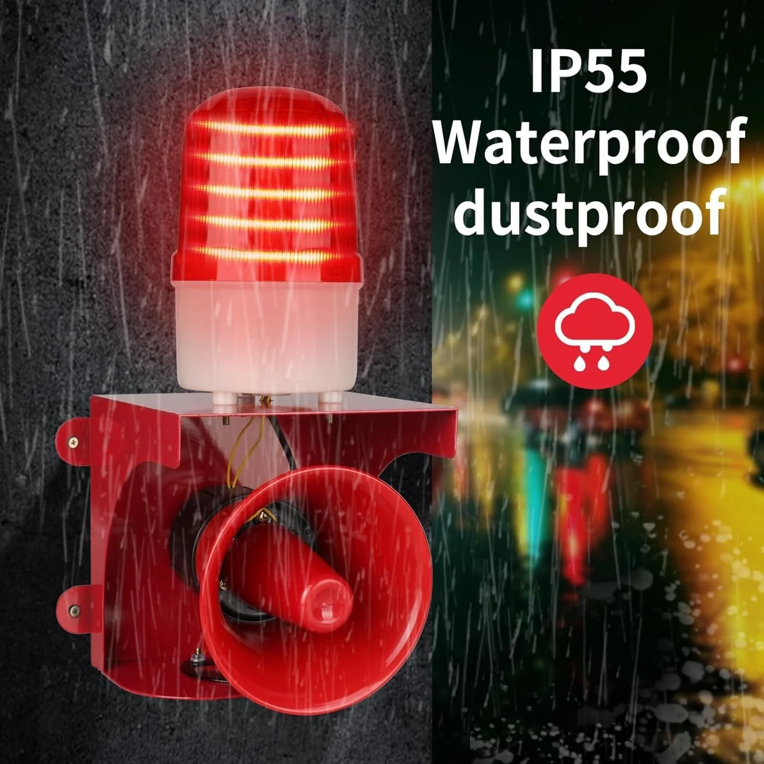 آژیر خطر چراغ دار صنعتی، آژیر ایمنی ضد آب داخلی/خارجی، آژیر امنیتی فضای باز برای جلوگیری از سرقت منزل، بوق بلند 120 دسی بل و چراغ هشدار دهنده قرمز، برای محافظت از باغ و ملک آژیر خطر چراغ دار صنعتی، آژیر ایمنی ضد آب داخلی/خارجی، آژیر امنیتی فضای باز برای جلوگیری از سرقت منزل، بوق بلند 120 دسی بل و چراغ هشدار دهنده قرمز، برای محافظت از باغ و ملک