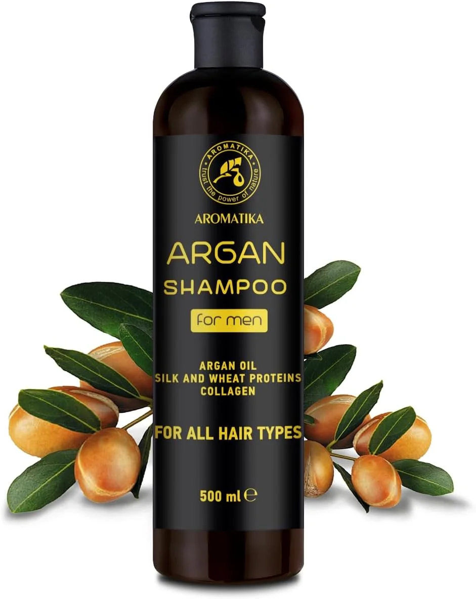 شامپو روغن آرگان مردانه AROMATIKA با قدرت طبیعت، 480 میلی لیتر، حاوی روغن آرگان طبیعی و عصاره های گیاهی برای انواع مو، فرمول ویژه ترمیم کننده برای مردان، مراقبت از مو شامپو روغن آرگان مردانه AROMATIKA با قدرت طبیعت، 480 میلی لیتر، حاوی روغن آرگان طبیعی و عصاره های گیاهی برای انواع مو، فرمول ویژه ترمیم کننده برای مردان، مراقبت از مو