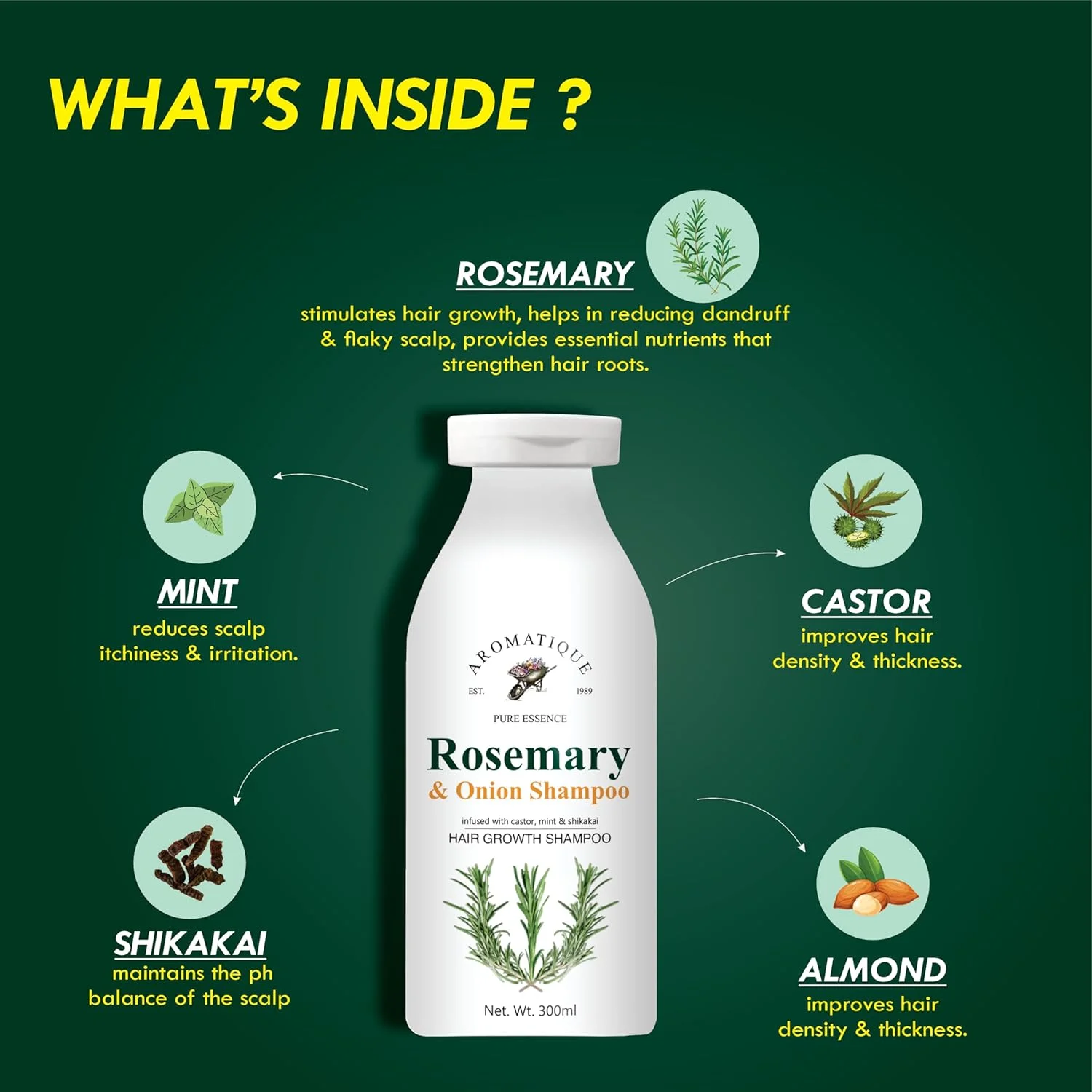 شامپو رزماری آروماتیک - شامپو رزماری ۳۰۰ میلی لیتری برای رشد مو و کنترل شوره سر شامپو رزماری آروماتیک - شامپو رزماری ۳۰۰ میلی لیتری برای رشد مو و کنترل شوره سر