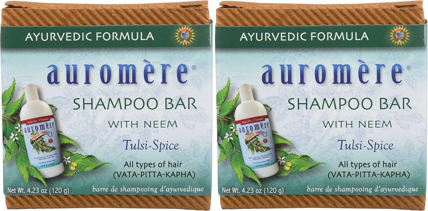 شامپو بار آیورودیک Auromere - سازگار با محیط زیست، دست ساز، وگان، بدون تست حیوانی، طبیعی، غیر GMO، بار همه کاره برای صابون و شامپو (120 گرم)، بسته 2 عددی شامپو بار آیورودیک Auromere - سازگار با محیط زیست، دست ساز، وگان، بدون تست حیوانی، طبیعی، غیر GMO، بار همه کاره برای صابون و شامپو (120 گرم)، بسته 2 عددی