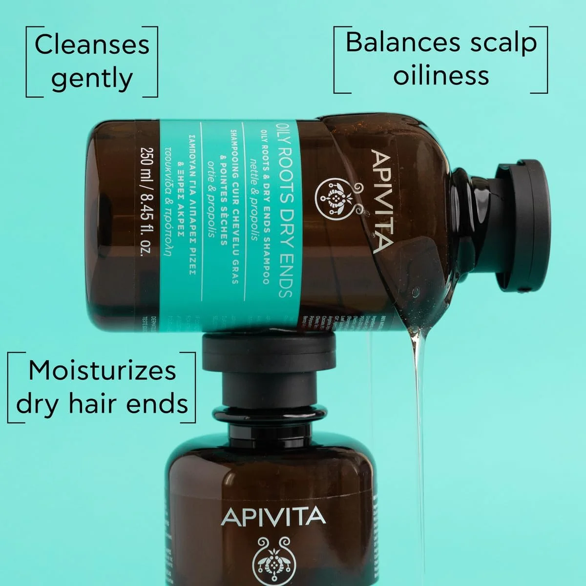شامپو موهای چرب در ریشه و خشک در نوک APIVITA حجم ۲۵۰ میلی لیتر | شامپو طبیعی و متعادل کننده شامپو موهای چرب در ریشه و خشک در نوک APIVITA حجم ۲۵۰ میلی لیتر | شامپو طبیعی و متعادل کننده