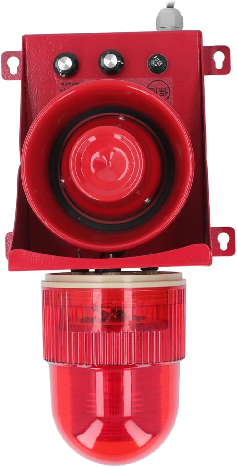 آژیر خطر Torvex Siren، بوق استروب 40 وات 130dB با نور LED ضد آب IP65، آژیر صنعتی برای سیستم های هشدار اضطراری (DC24V)