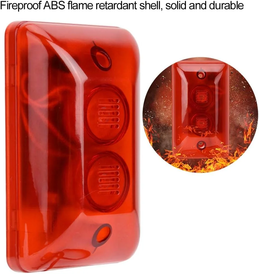 آژیر فلاشر سیم دار 12 ولت، آژیر صدا، چراغ چشمک زن ایمنی، چراغ ال ای دی فلاشر، سیستم دزدگیر