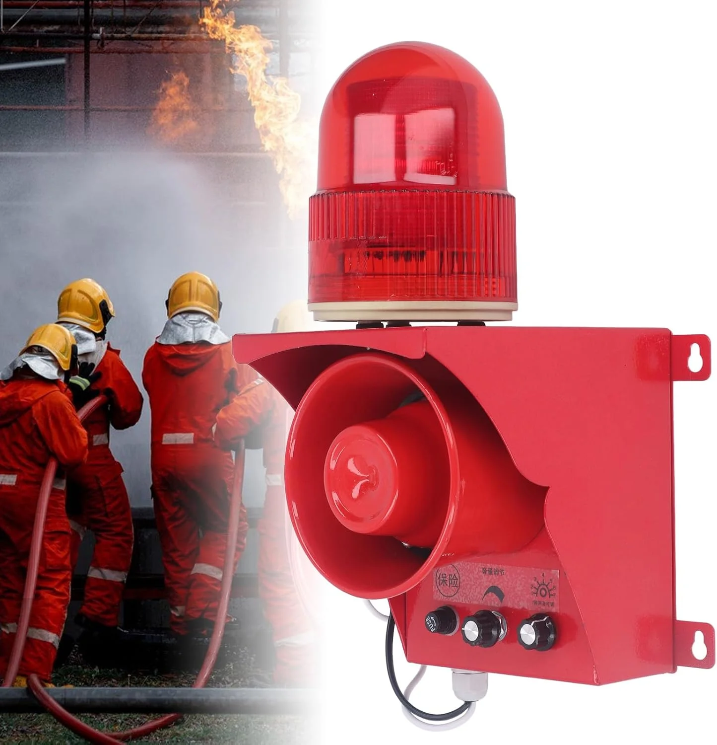 آژیر خطر Torvex Siren، بوق استروب 40 وات 130dB با نور LED ضد آب IP65، آژیر صنعتی برای سیستم های هشدار اضطراری (DC24V)