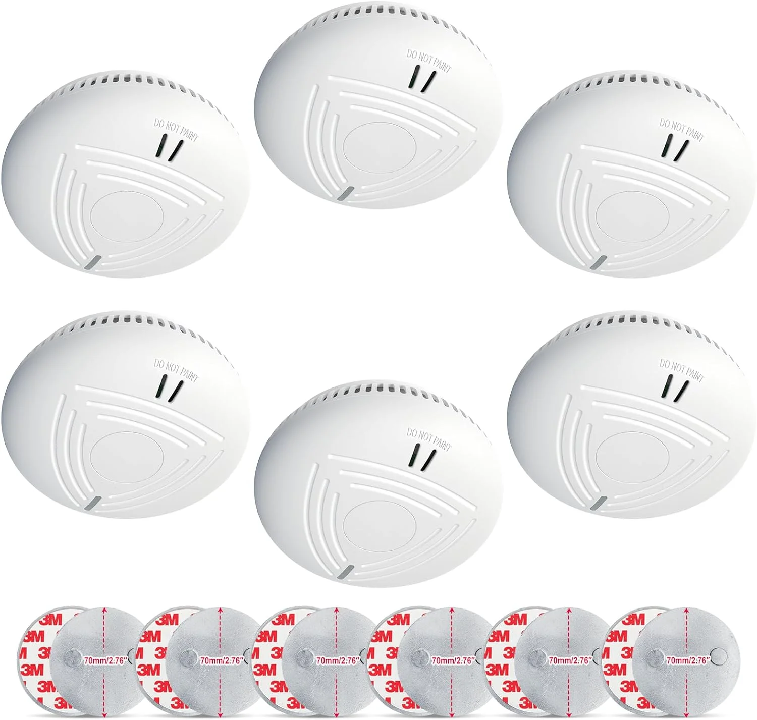 دتکتور دود DAYTECH با باتری 10 ساله - مجموعه 6 دتکتور دود با نگهدارنده مغناطیسی، دارای گواهینامه TÜV Rheinland، آلارم آتش با 85 دسی بل و سوئیچ تست/بی صدا - آلارم آتش برای اتاق خواب، اتاق کودکان